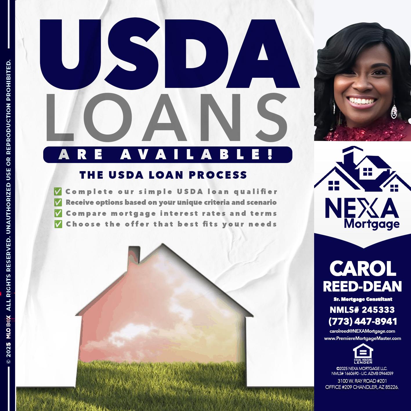 USDA LOANS - Carol Dean -Sr. Mortgage Consultant