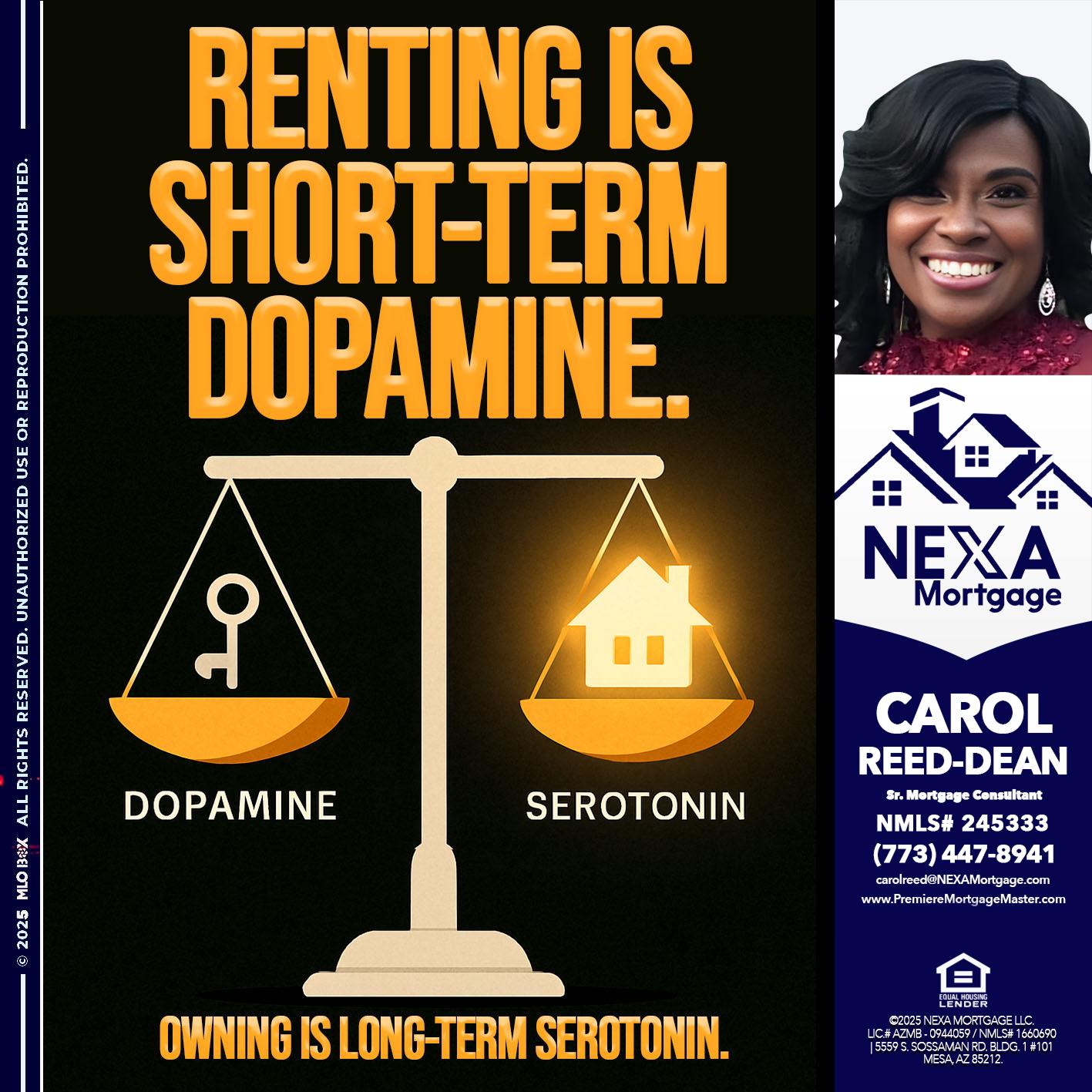 RENTING IS SHORT TERM - Carol Dean -Sr. Mortgage Consultant