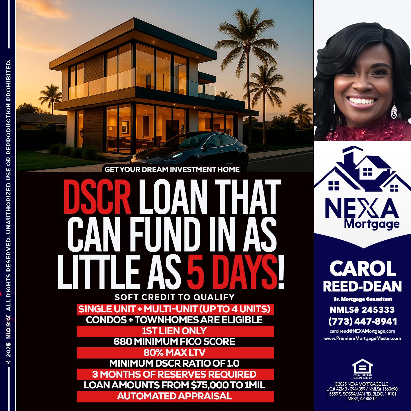 DSCR LOAN - Carol Dean -Sr. Mortgage Consultant