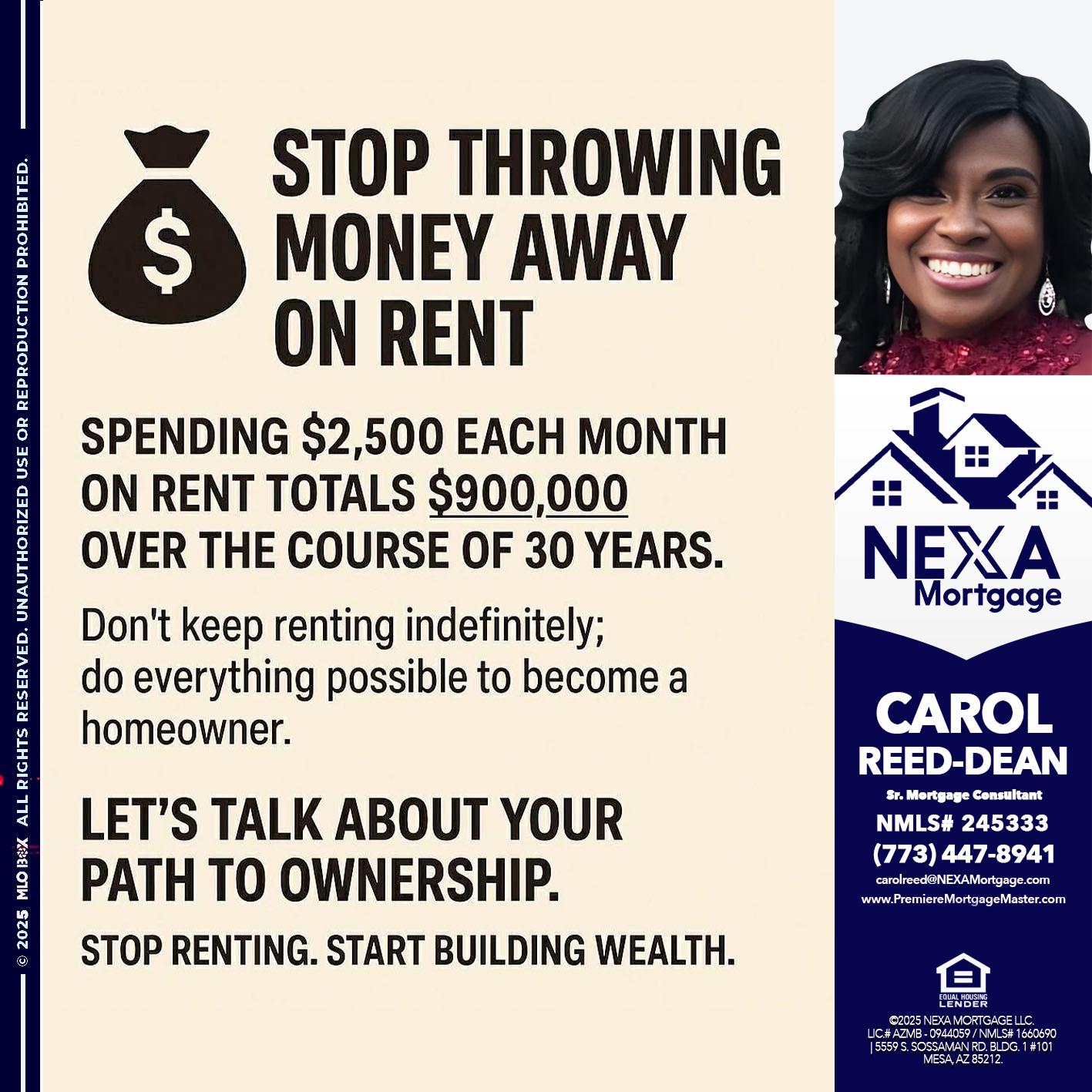 STOP THROWING - Carol Dean -Sr. Mortgage Consultant
