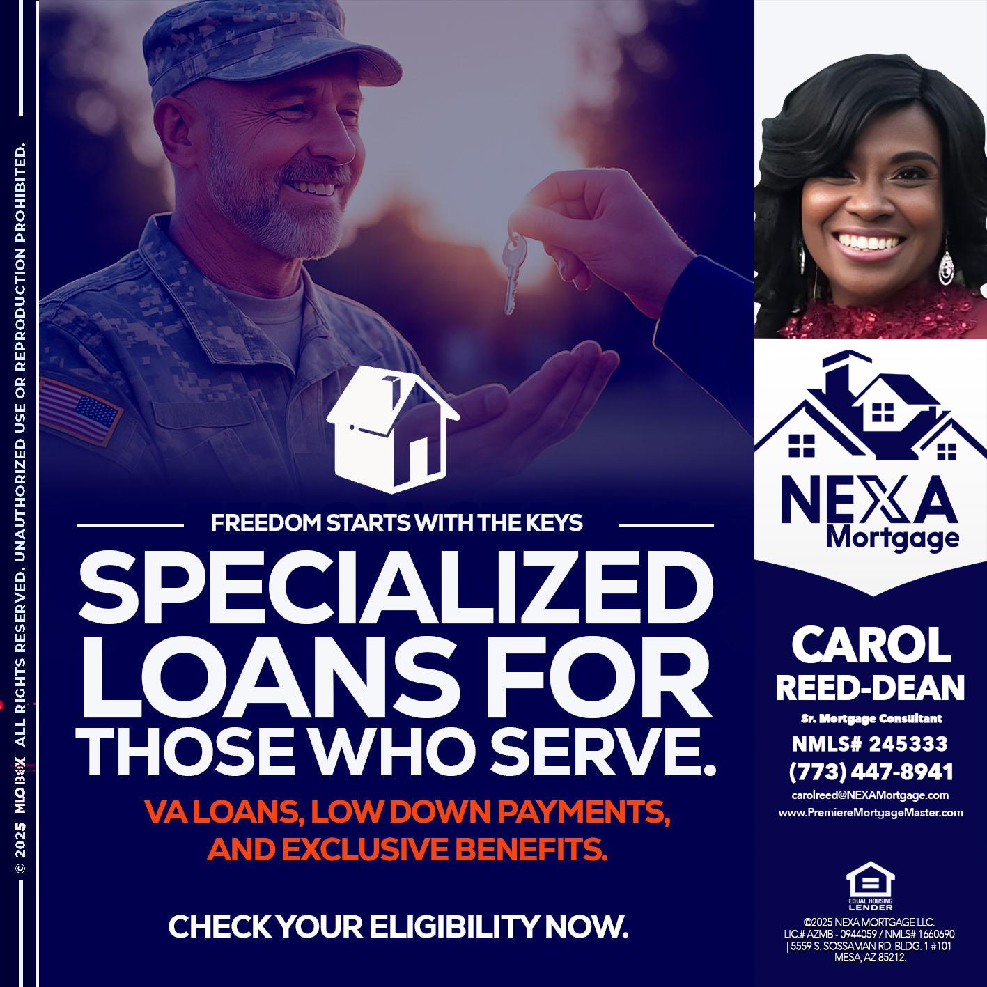 SPECIALIZED LOANS - Carol Dean -Sr. Mortgage Consultant