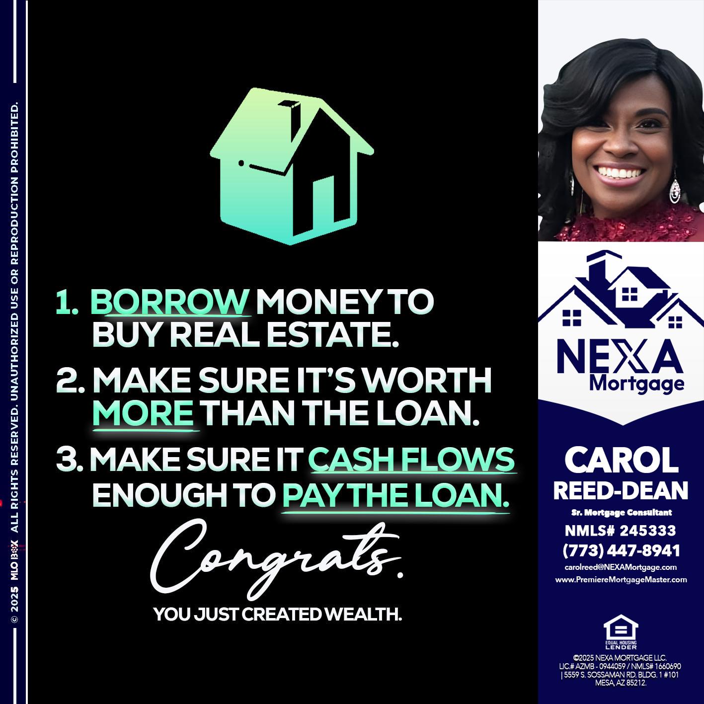 BORROW MONEY - Carol Dean -Sr. Mortgage Consultant