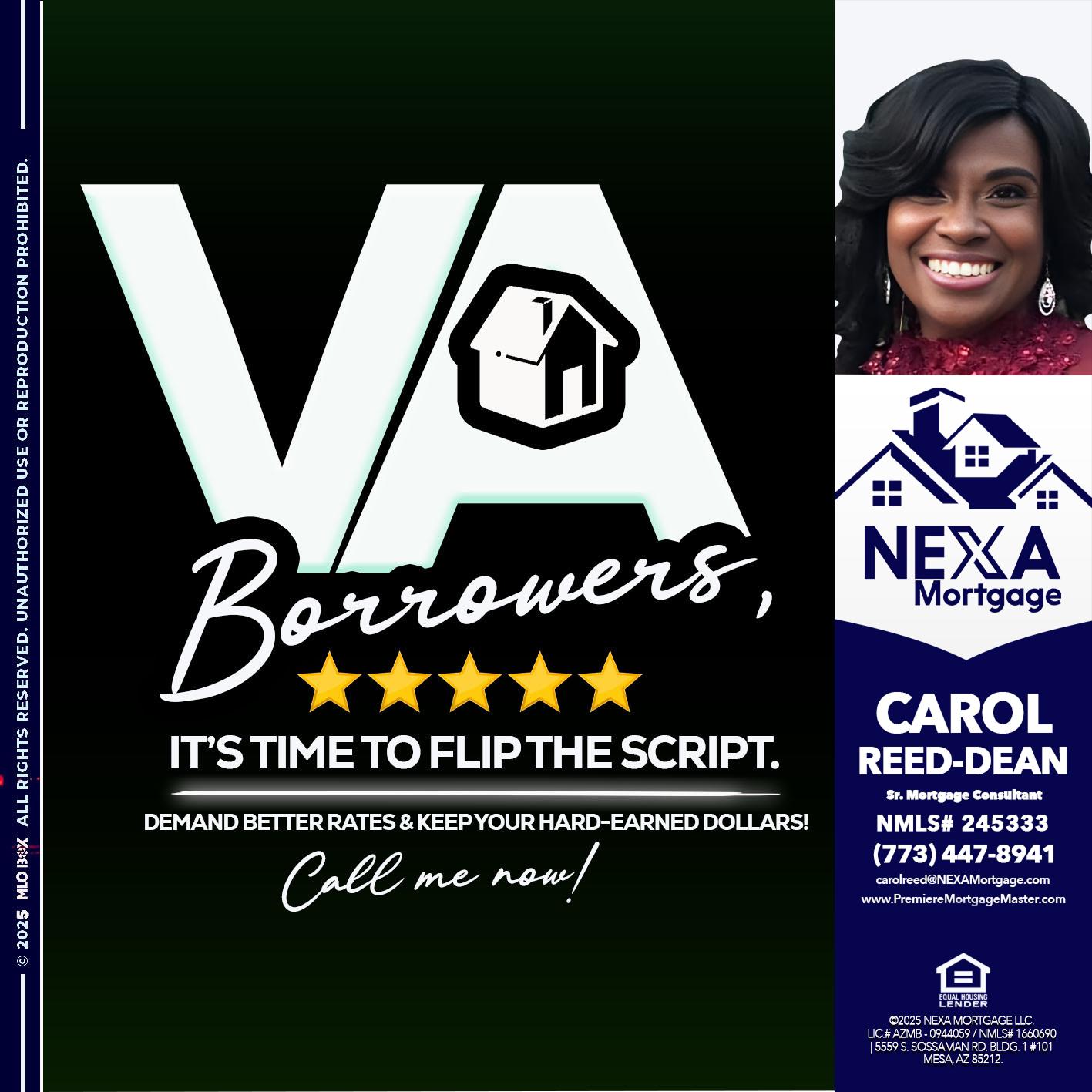 VA BORROWERS - Carol Dean -Sr. Mortgage Consultant