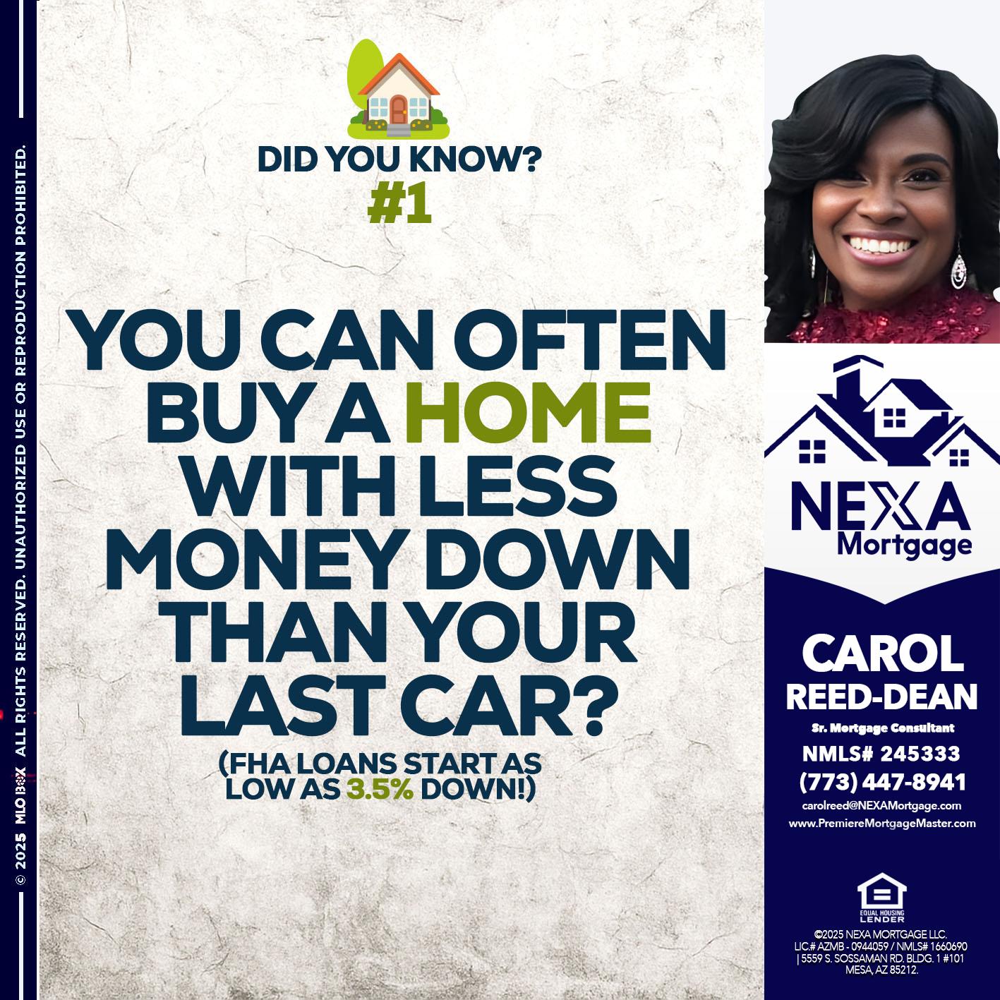 DID YOU KNOW #1 - Carol Dean -Sr. Mortgage Consultant
