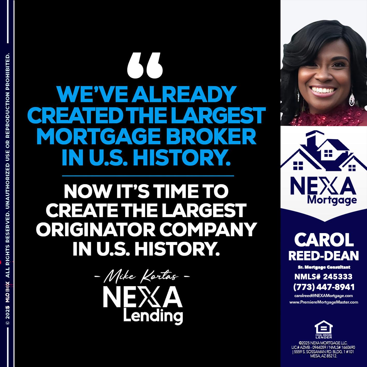 weve already - Carol Dean -Sr. Mortgage Consultant