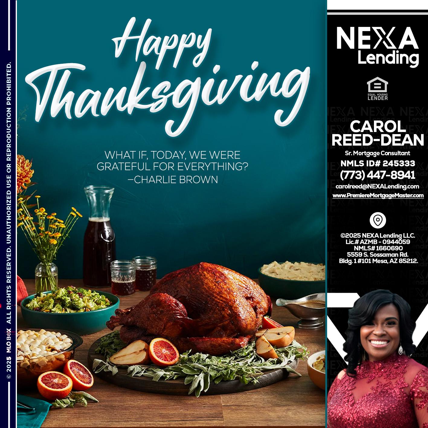 happy Thanksgiving - Carol Dean -Sr. Mortgage Consultant