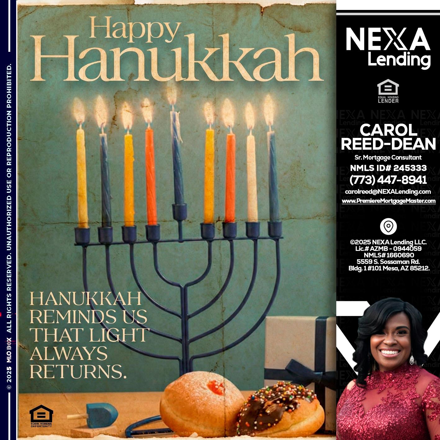 HAPPY HANUKKAH - Carol Dean -Sr. Mortgage Consultant