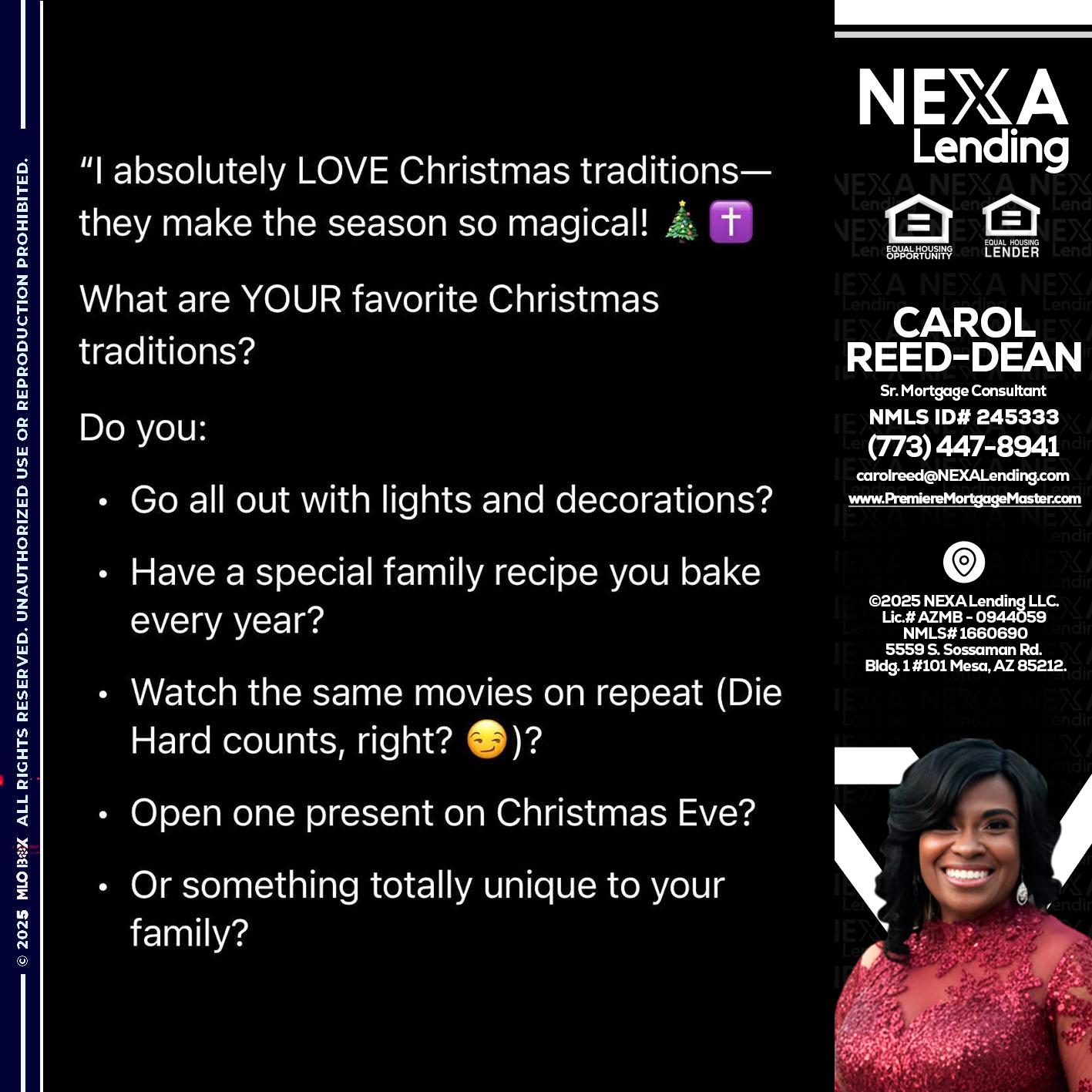 I love christmas - Carol Dean -Sr. Mortgage Consultant