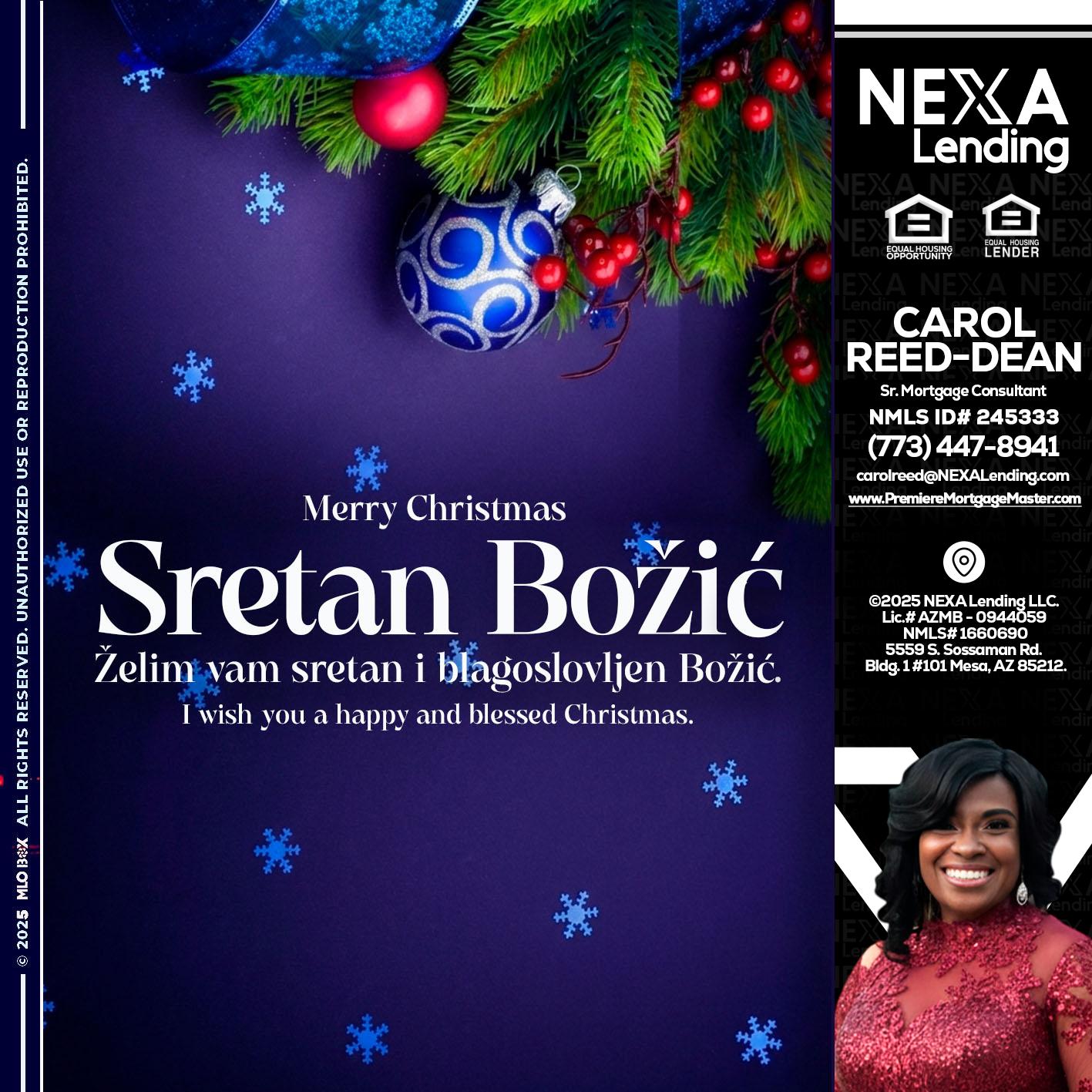 Sretan Božić - Carol Dean -Sr. Mortgage Consultant