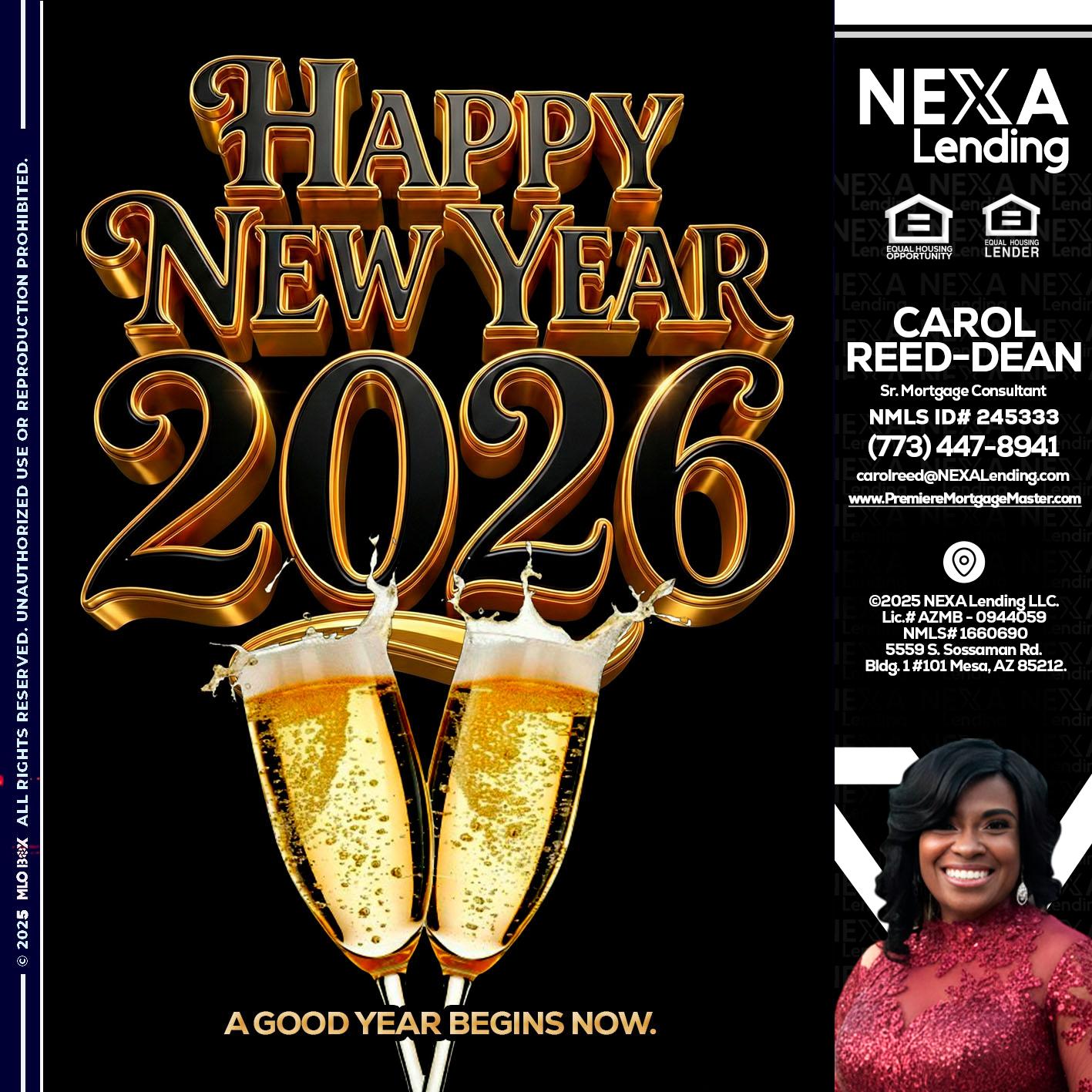 happy new year 2026 - Carol Dean -Sr. Mortgage Consultant