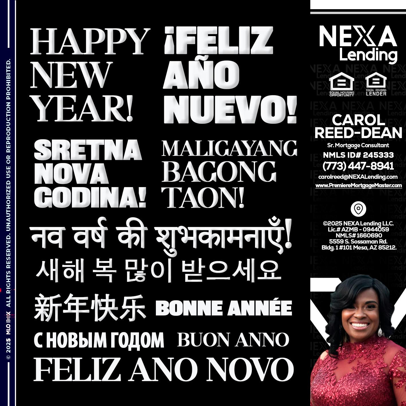 HAPPY NEW YEAR - Carol Dean -Sr. Mortgage Consultant