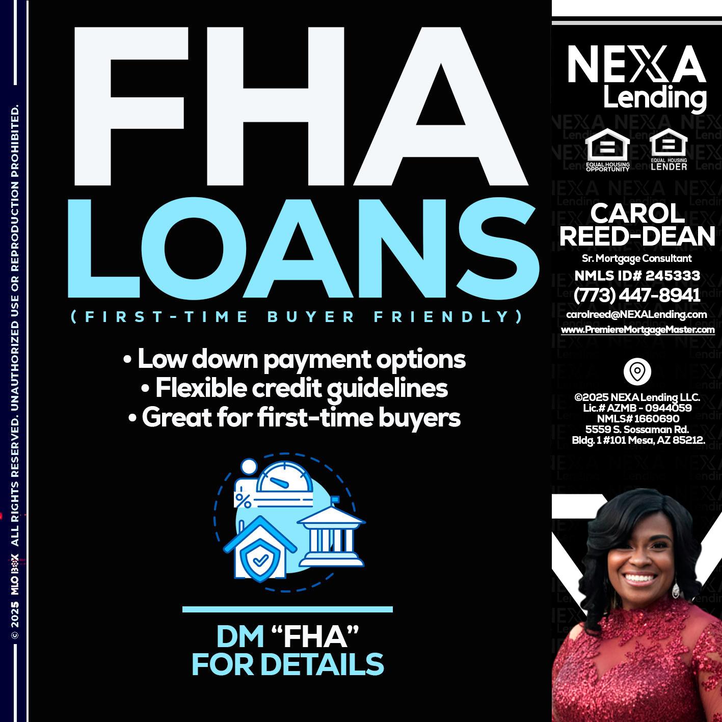 FHA LOANS - Carol Dean -Sr. Mortgage Consultant