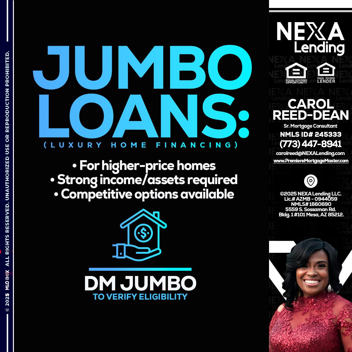 JUMBO LOANS - Carol Dean -Sr. Mortgage Consultant