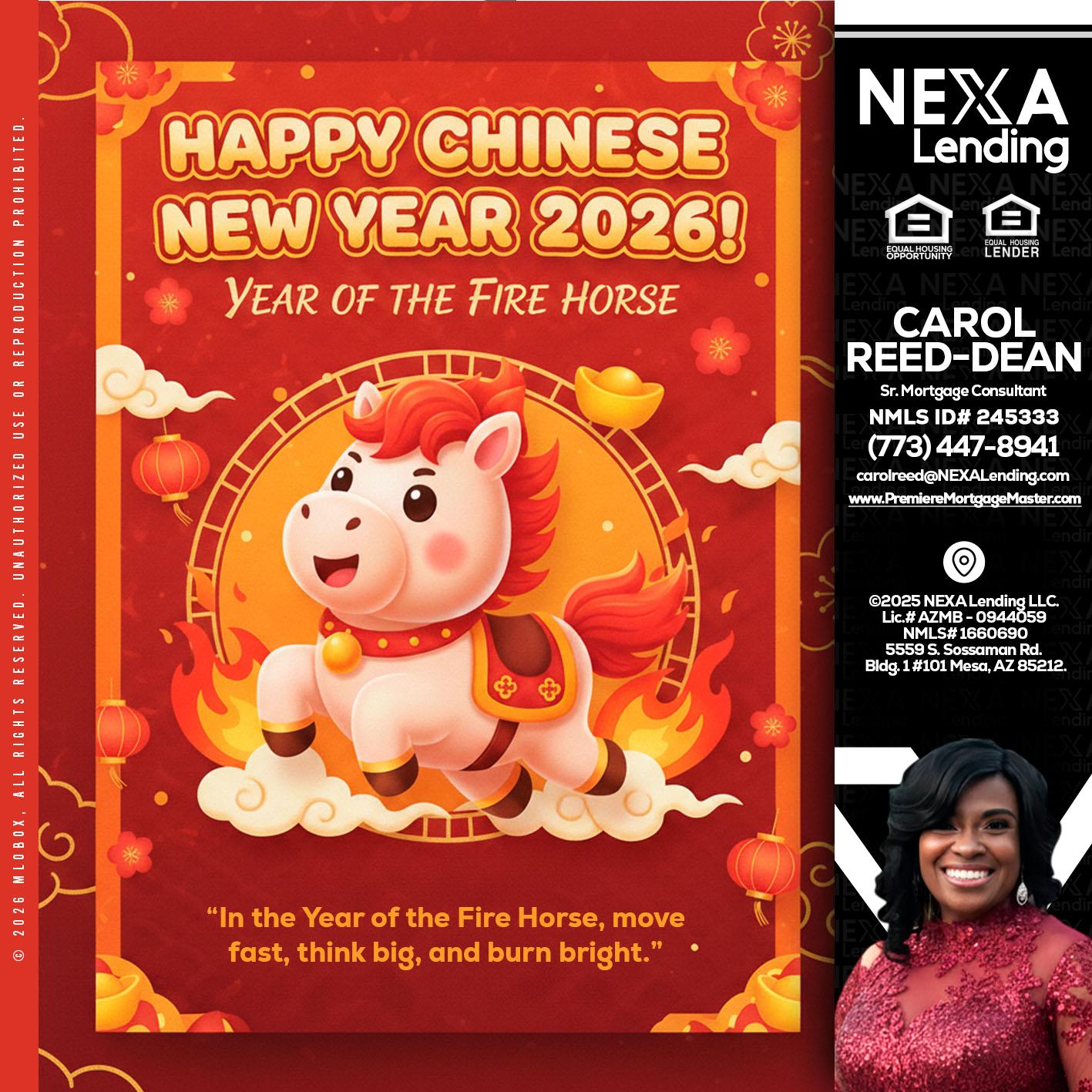 happy Chinese new year - Carol Dean -Sr. Mortgage Consultant