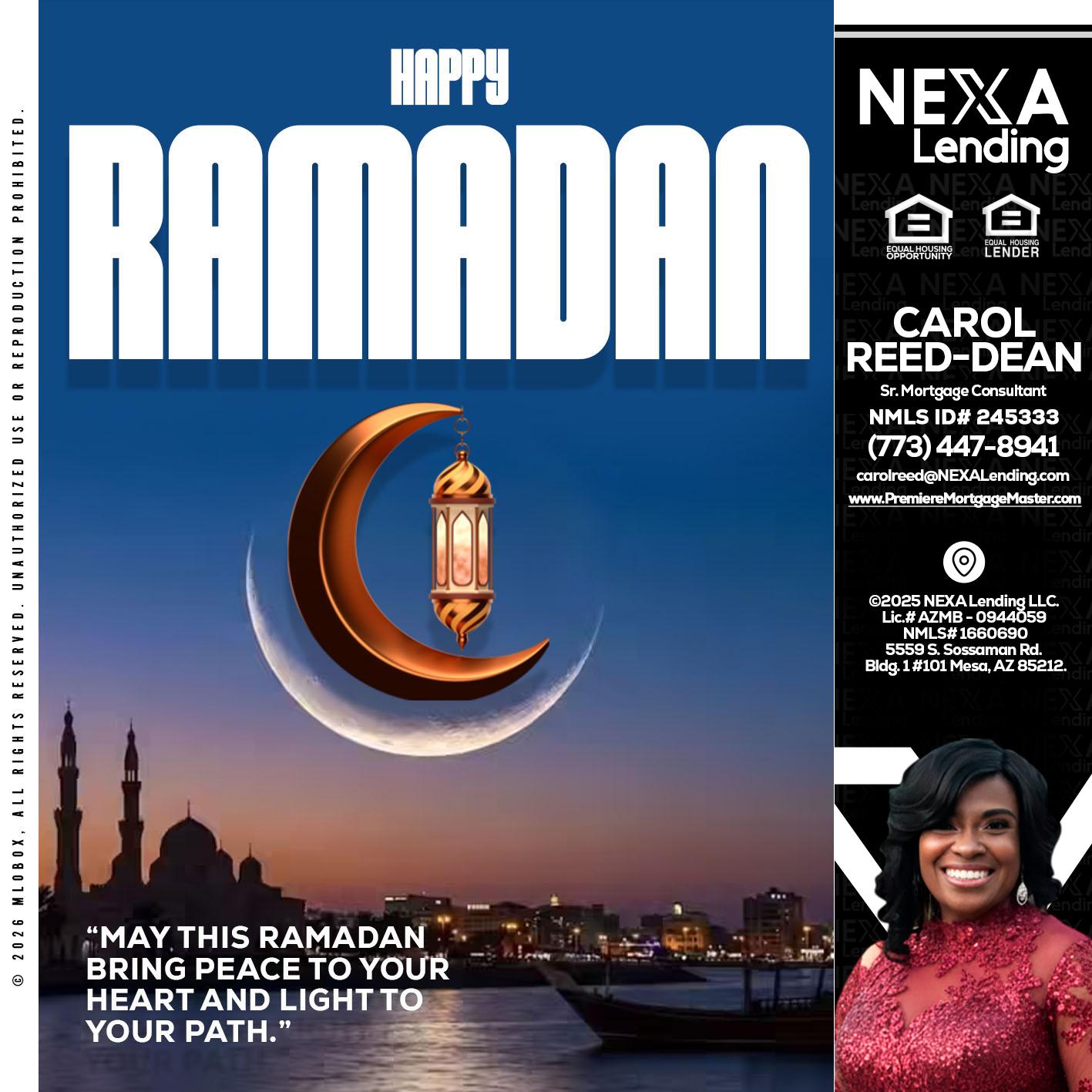 RAMADAN - Carol Dean -Sr. Mortgage Consultant