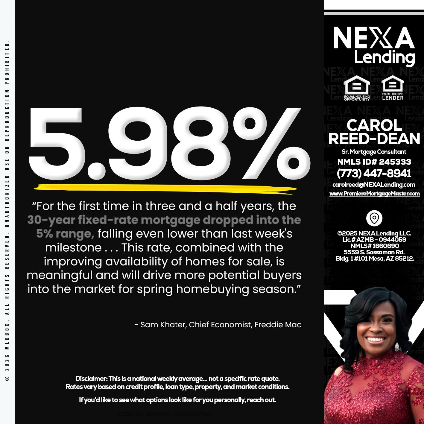 5.98% - Carol Dean -Sr. Mortgage Consultant