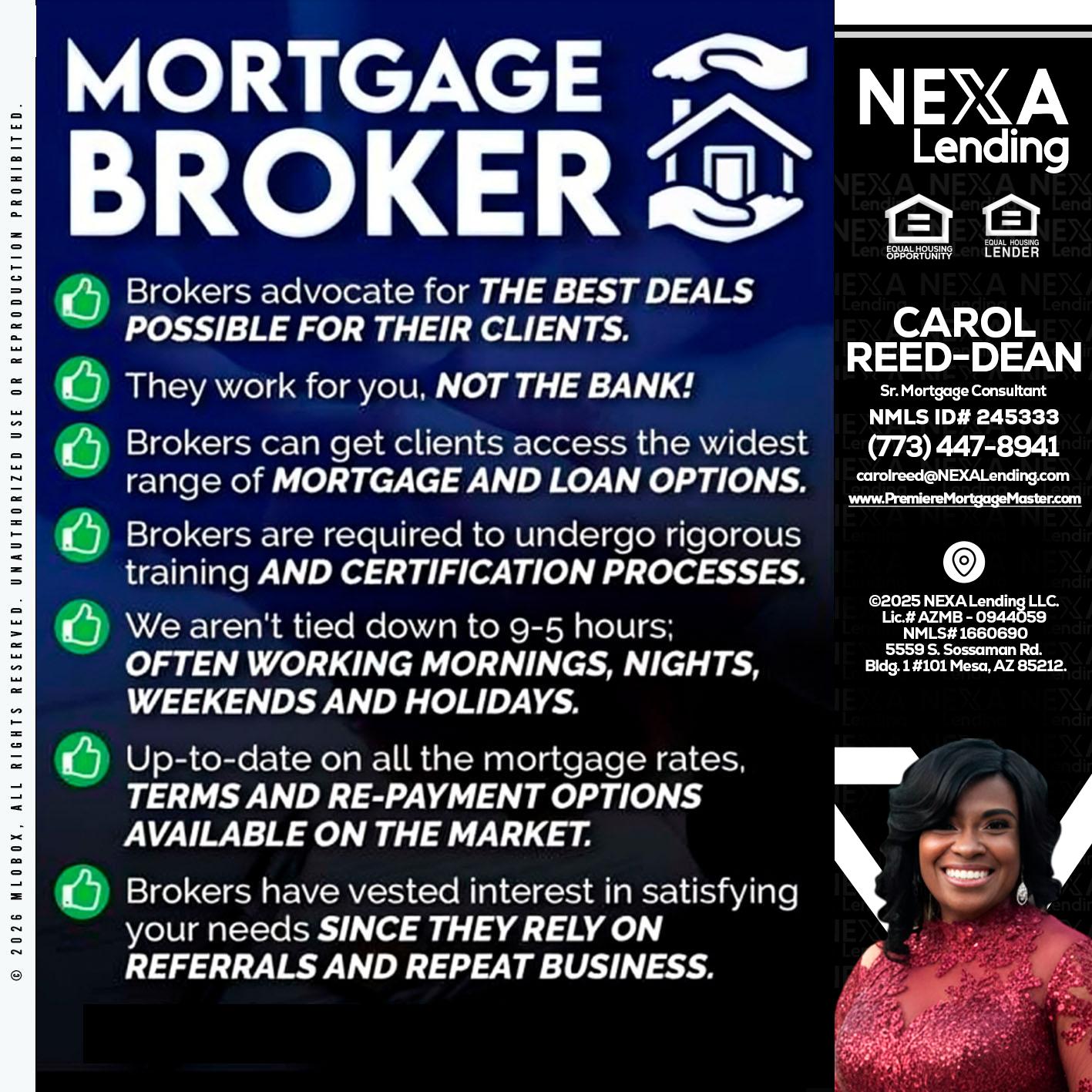 MORTGAGE BROKER - Carol Dean -Sr. Mortgage Consultant