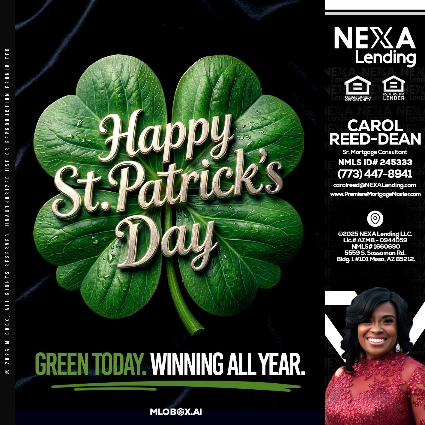 happy st. Patricks day - Carol Dean -Sr. Mortgage Consultant