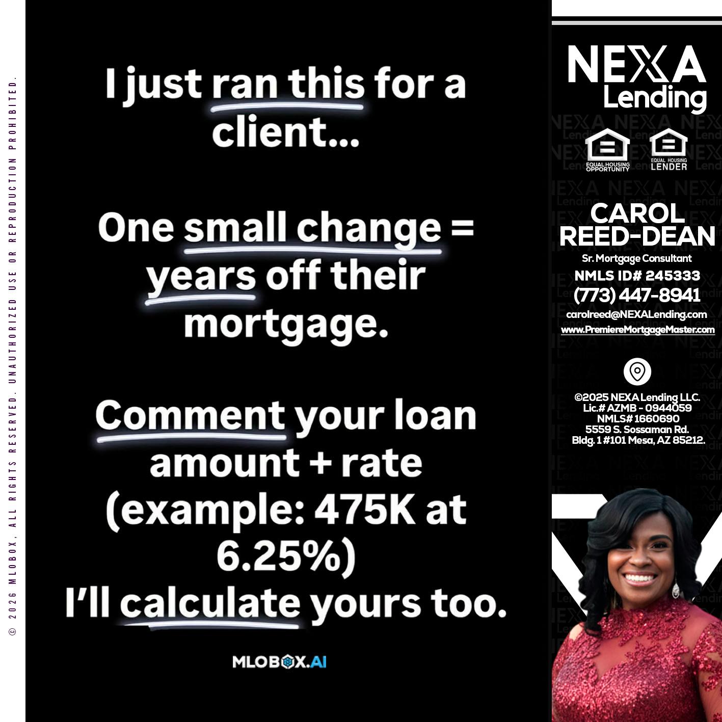 I JUST RAN - Carol Dean -Sr. Mortgage Consultant
