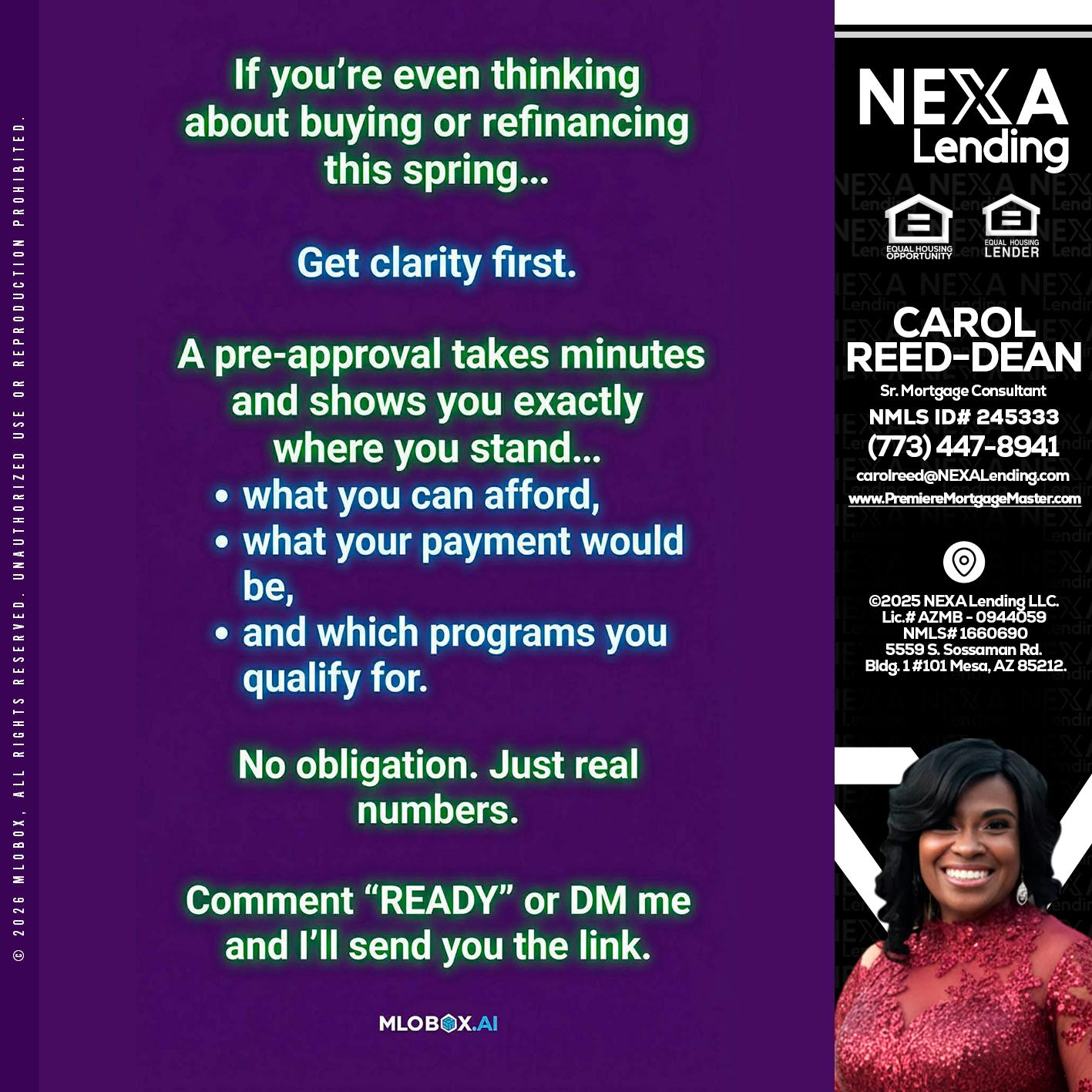 IF YOU THINKING - Carol Dean -Sr. Mortgage Consultant