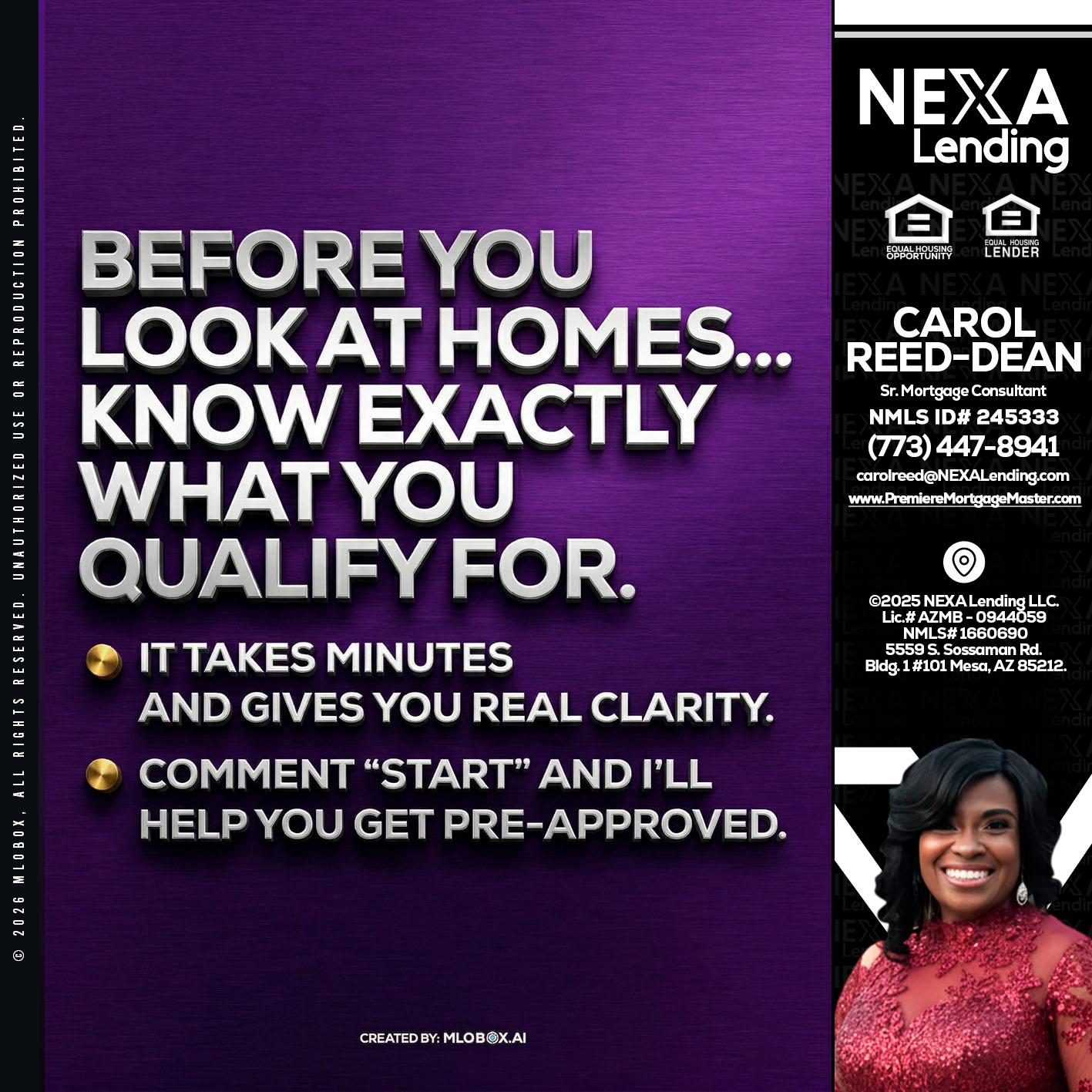 BEFORE YOU - Carol Dean -Sr. Mortgage Consultant