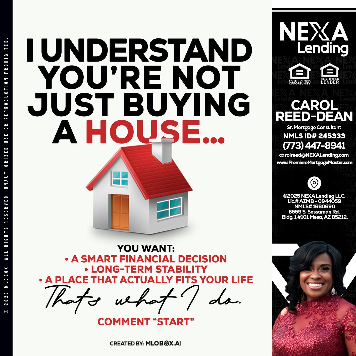 I UNDERSTAND - Carol Dean -Sr. Mortgage Consultant