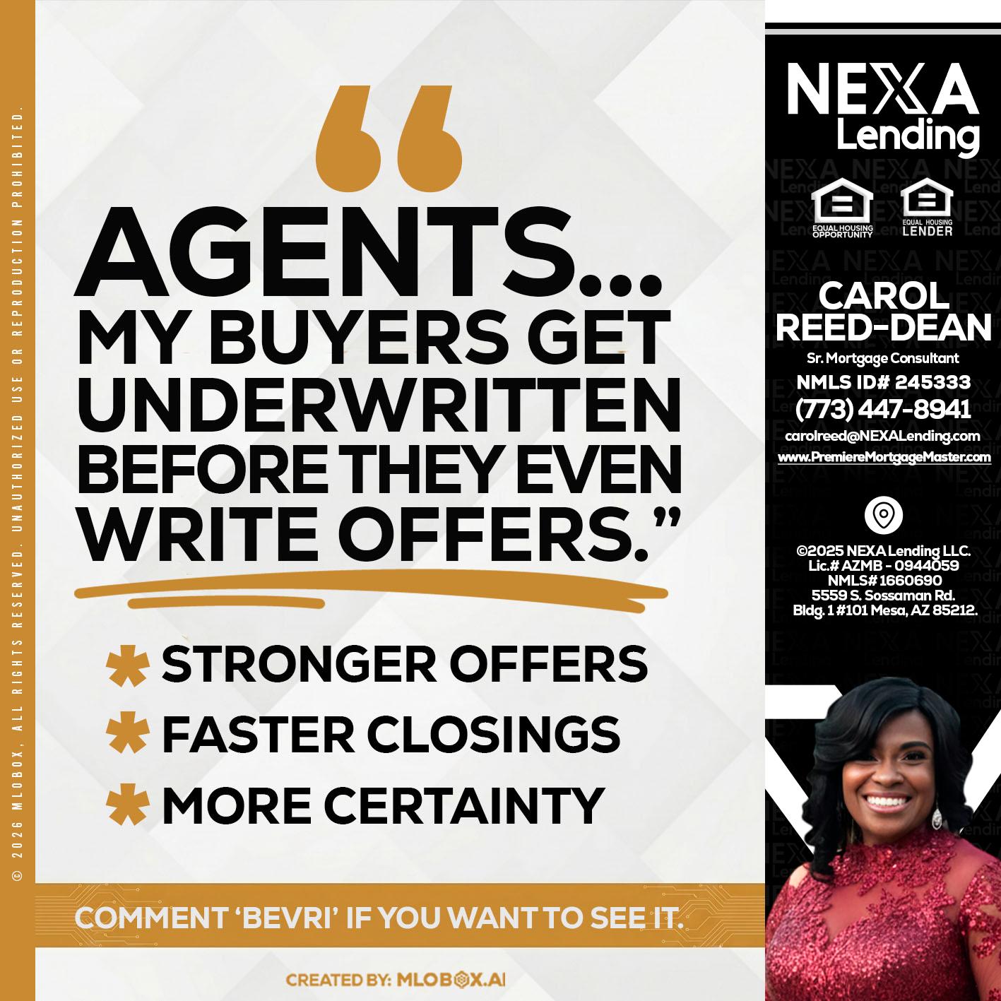 agents - Carol Dean -Sr. Mortgage Consultant