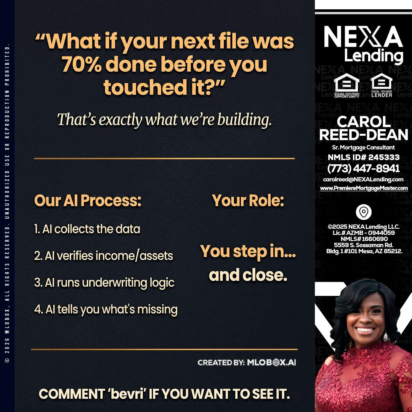 WHAT IF YOUR - Carol Dean -Sr. Mortgage Consultant