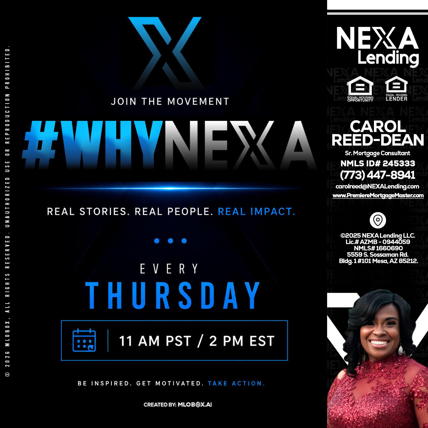 why NEXA - Carol Dean -Sr. Mortgage Consultant