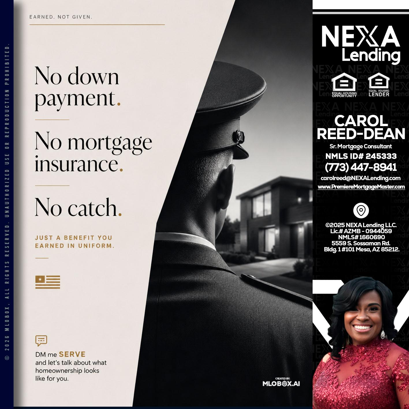 NO DOWN PAYMENT - Carol Dean -Sr. Mortgage Consultant
