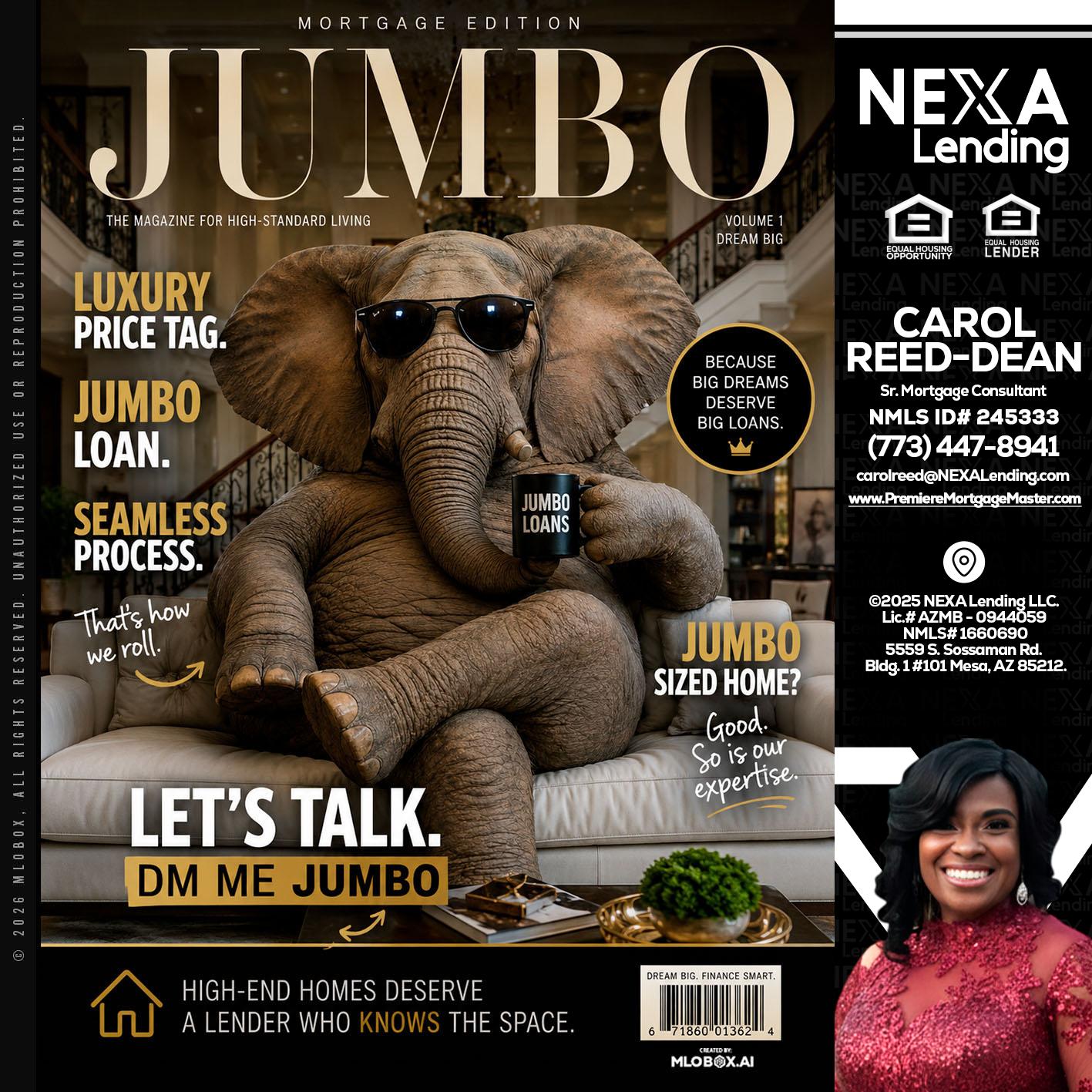JUMBO LOANS - Carol Dean -Sr. Mortgage Consultant