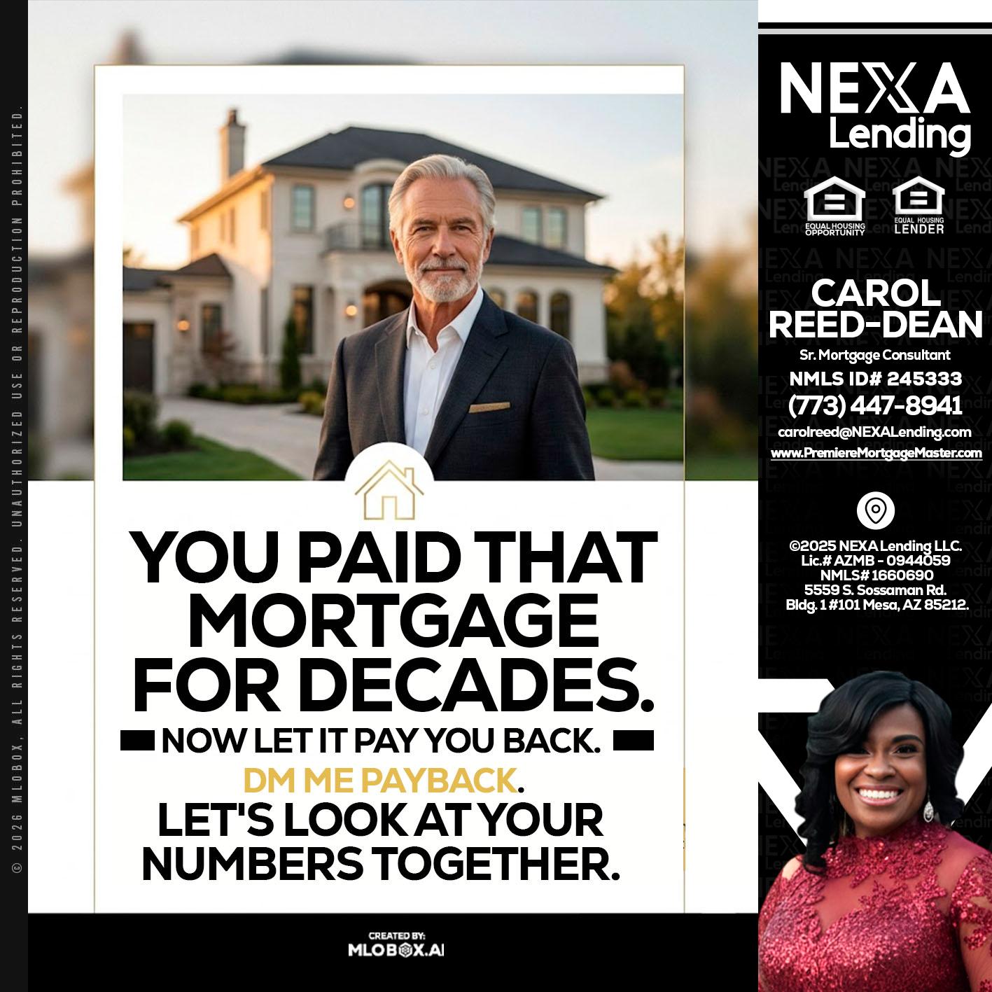 YOU PAID THAT MORTGAGE - Carol Dean -Sr. Mortgage Consultant