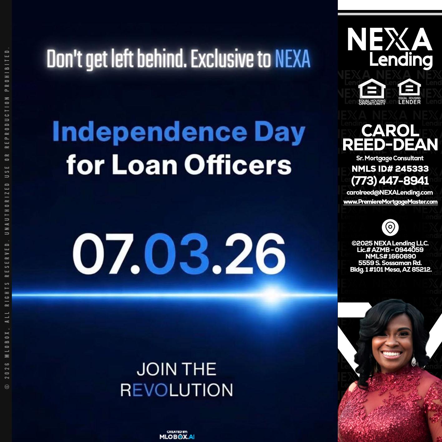 INDEPENDENCE DAY - Carol Dean -Sr. Mortgage Consultant