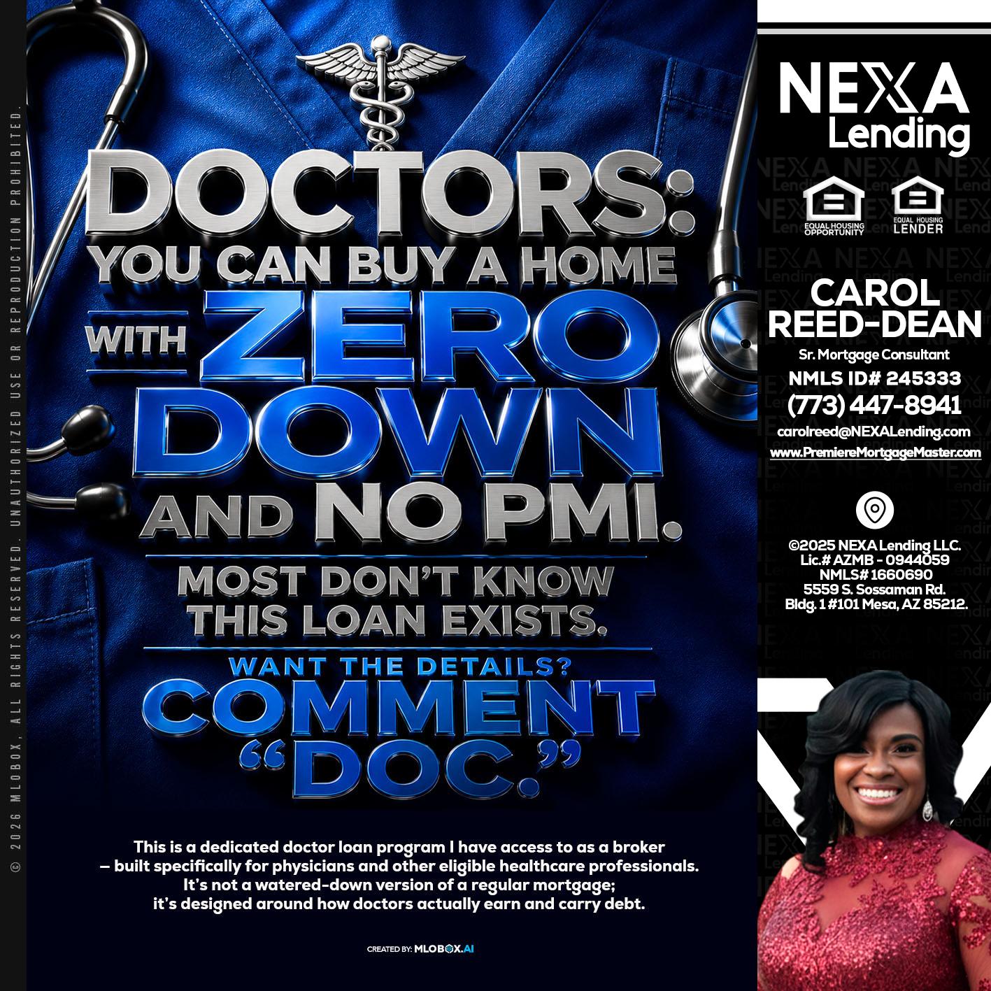 DOCTORS YOU CAN BUY - Carol Dean -Sr. Mortgage Consultant
