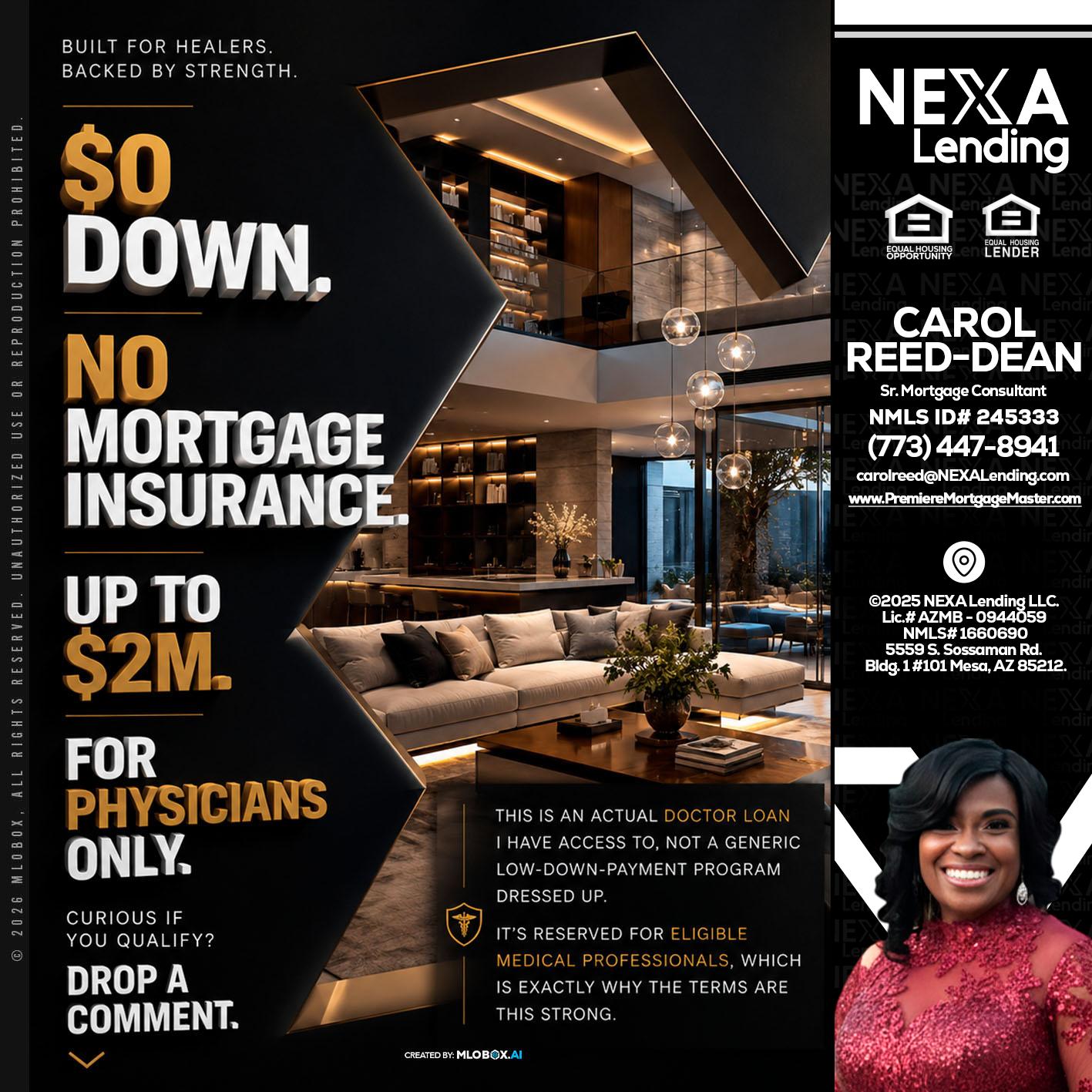 $0 DOWN - Carol Dean -Sr. Mortgage Consultant