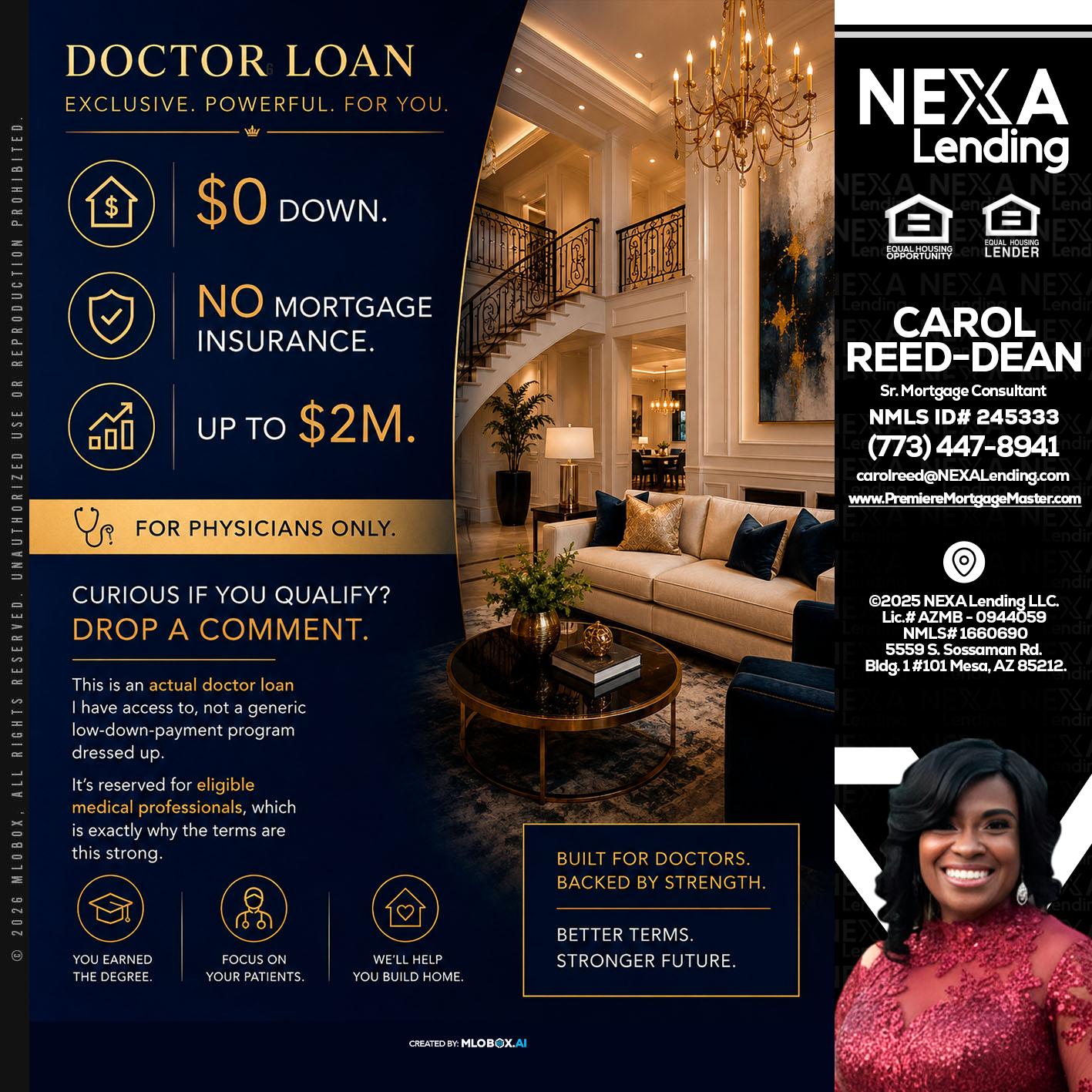 DOCTOR LOANS - Carol Dean -Sr. Mortgage Consultant