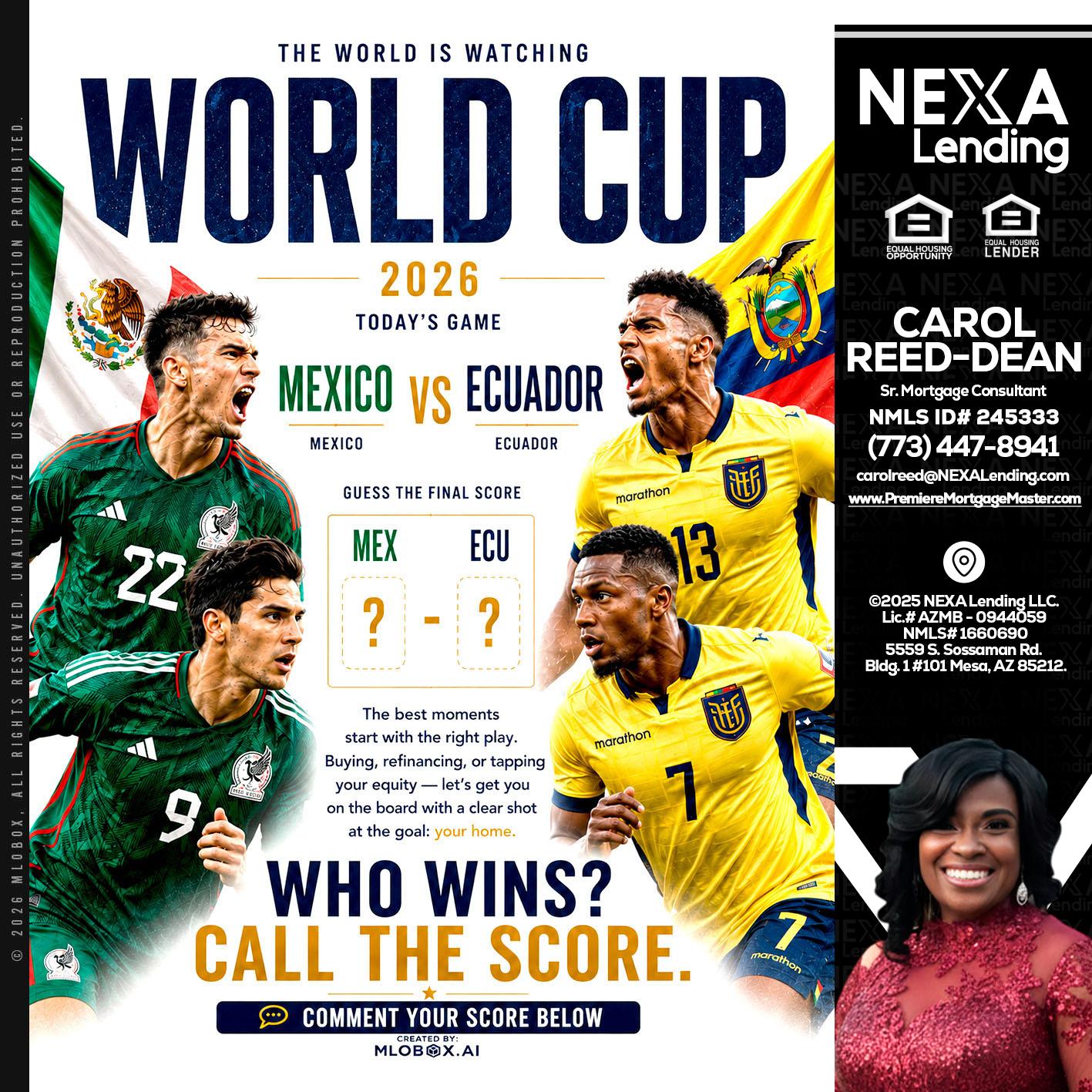 WORLD CUP 2026 - Carol Dean -Sr. Mortgage Consultant