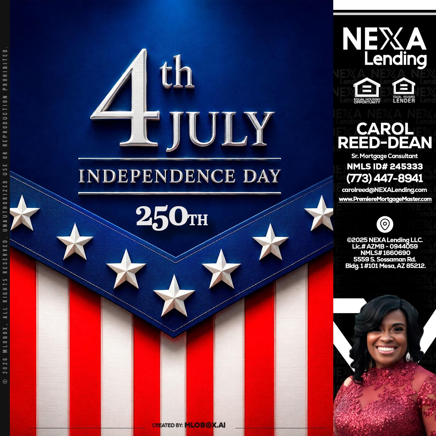4th of july - Carol Dean -Sr. Mortgage Consultant