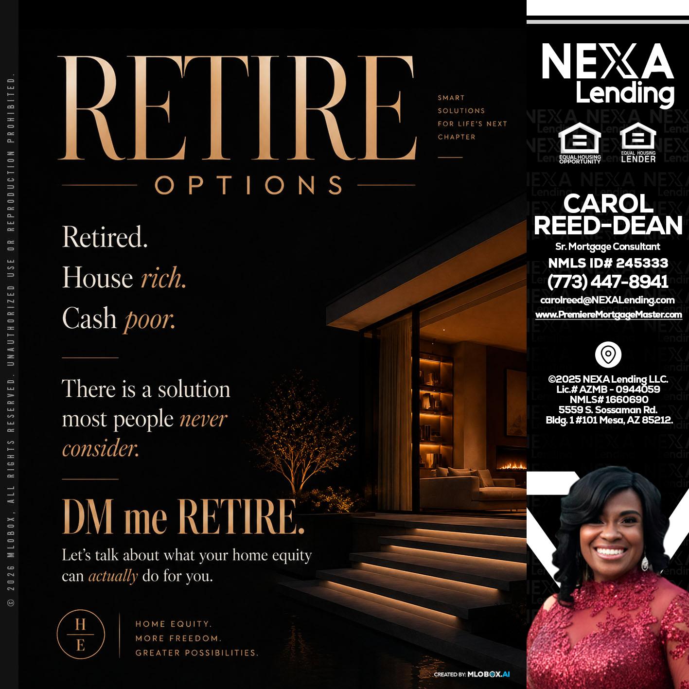 RETIRE LOANS - Carol Dean -Sr. Mortgage Consultant