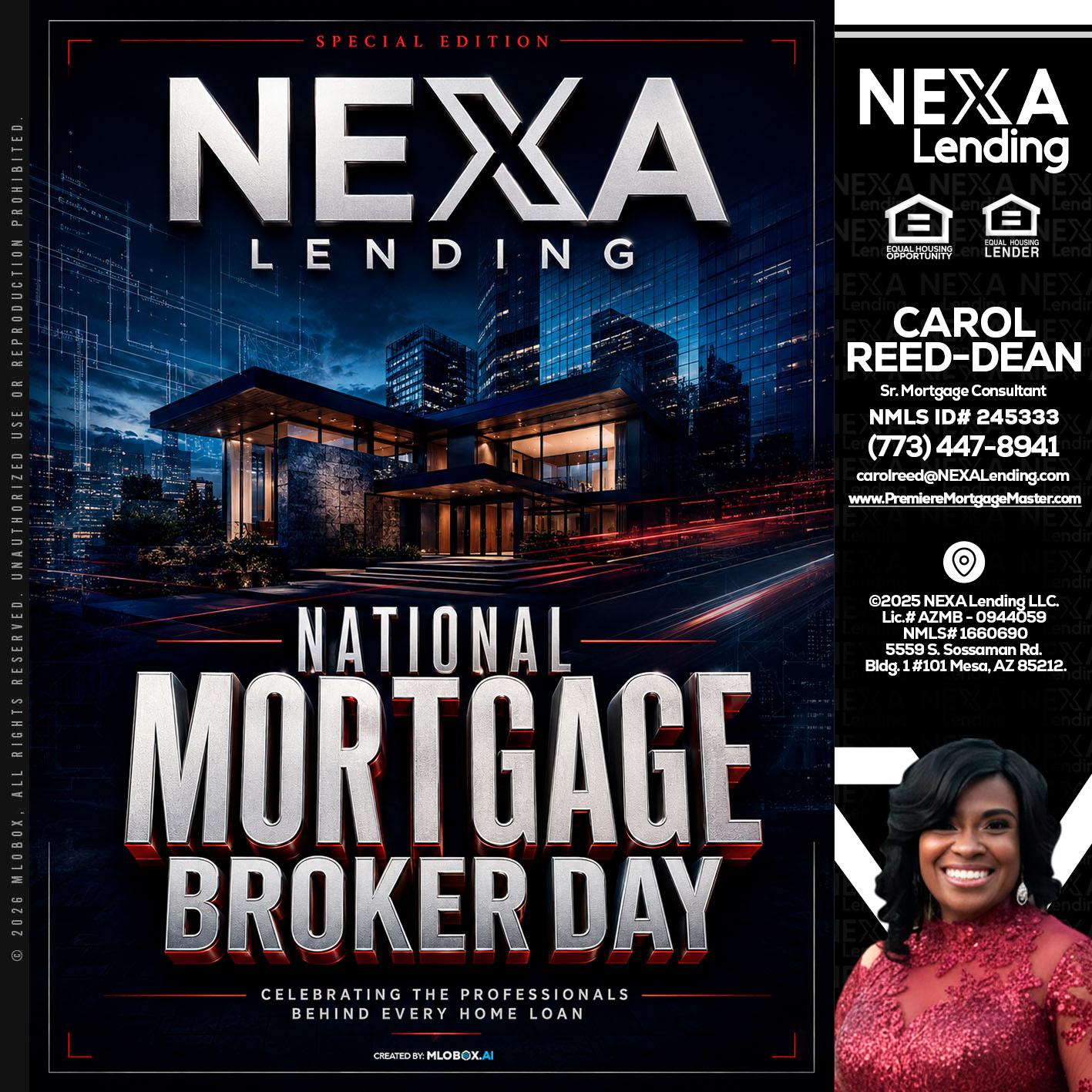 NATIONAL MORTGAGE BROKER DAY - Carol Dean -Sr. Mortgage Consultant