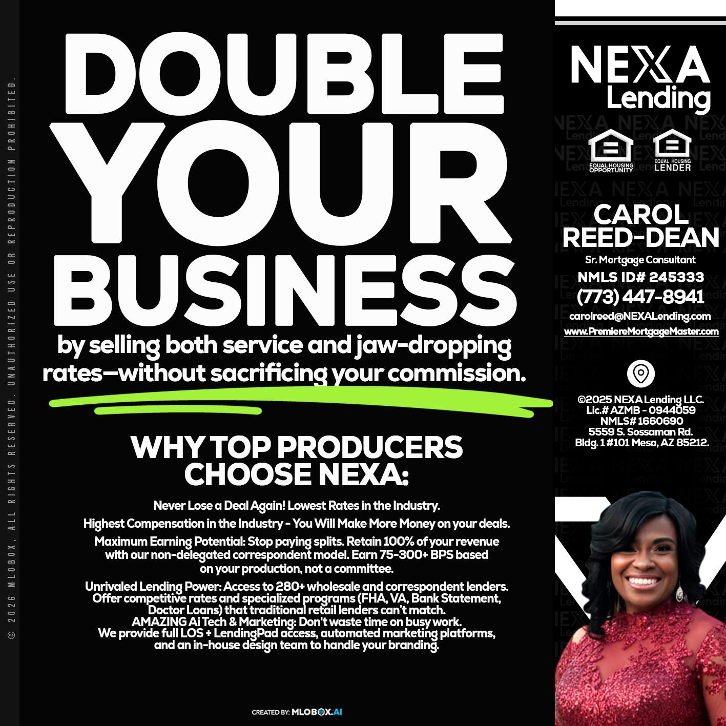 DOUBLE YOUR BUSINESS - Carol Dean -Sr. Mortgage Consultant