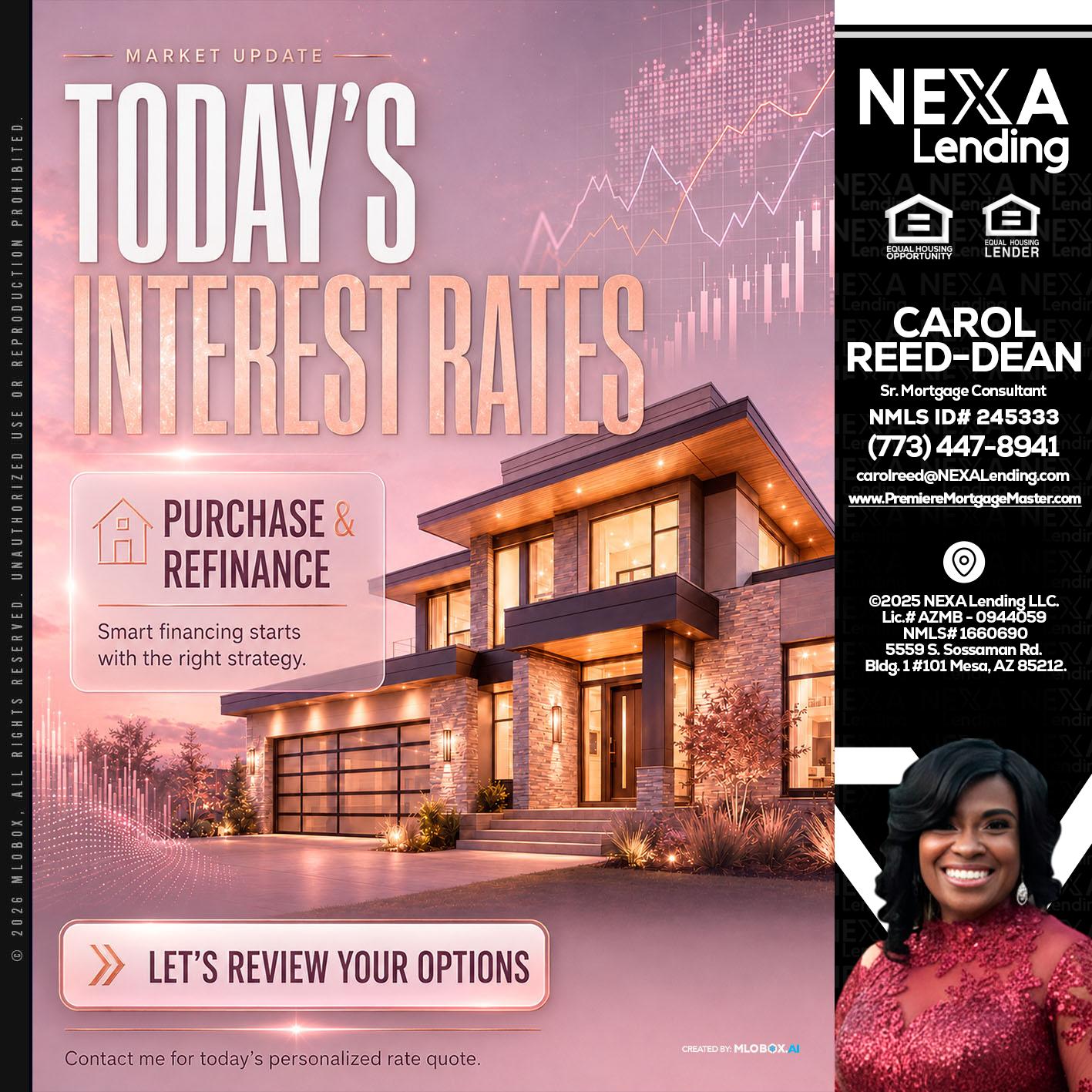 todays interest rates - Carol Dean -Sr. Mortgage Consultant