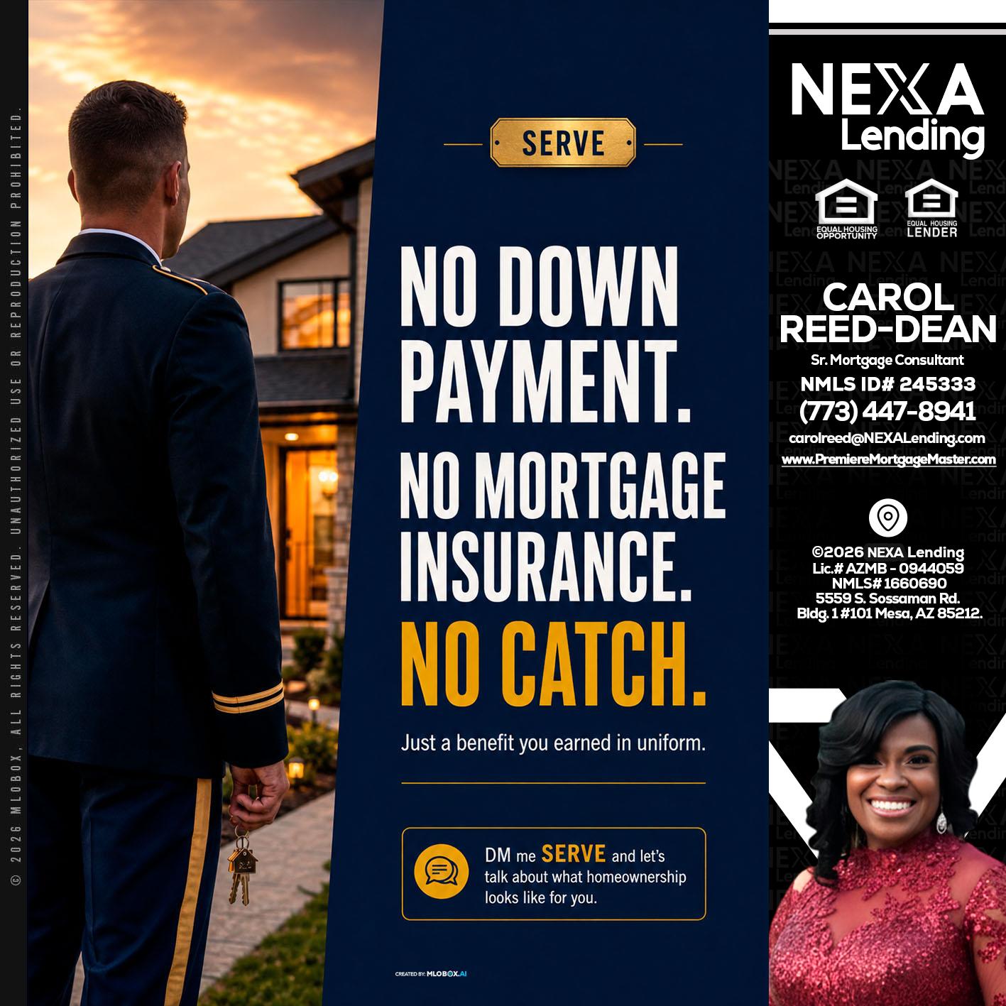 NO DOWN PAYMENT - Carol Dean -Sr. Mortgage Consultant