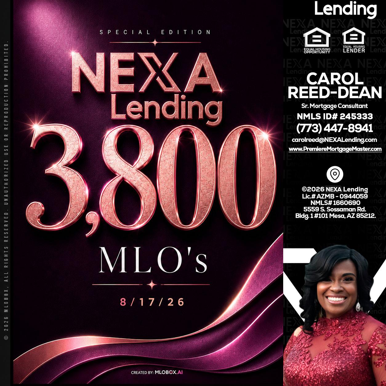 3800 MLOs - Carol Dean -Sr. Mortgage Consultant