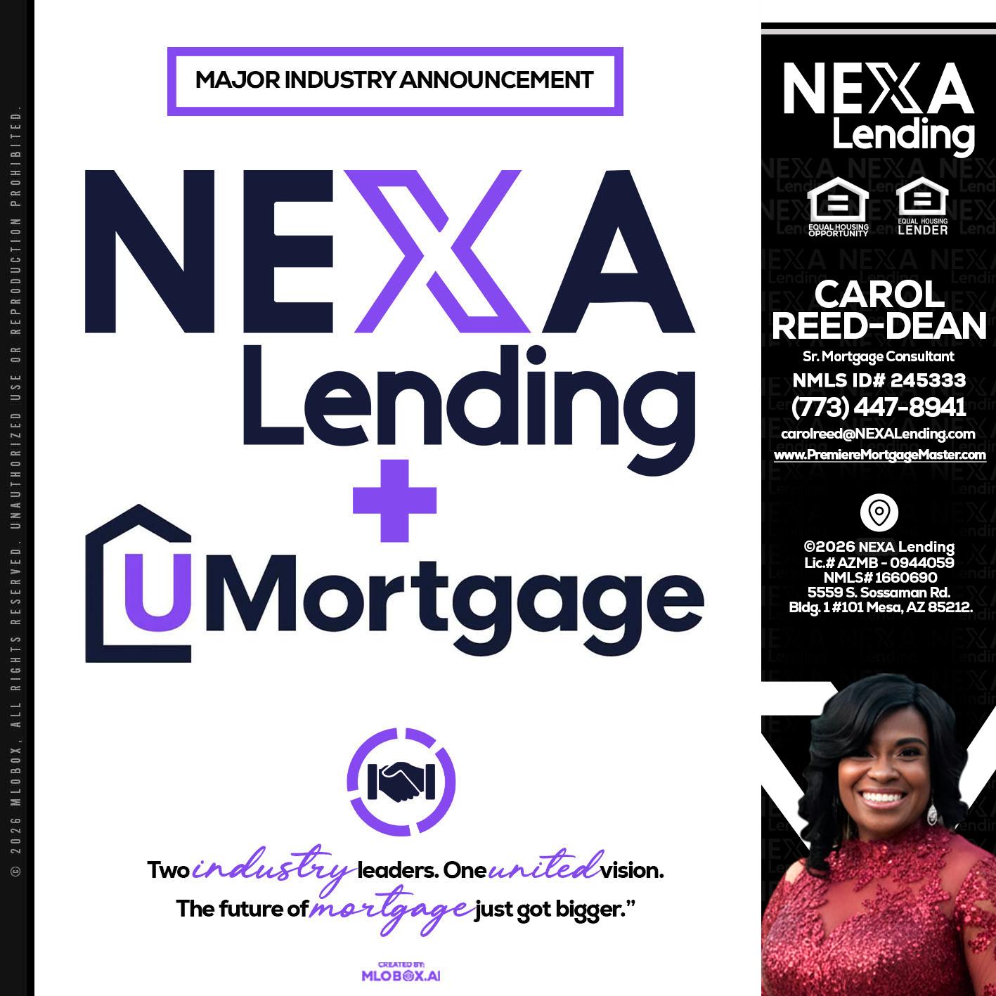 NEXA LENDING U MORTGAGE - Carol Dean -Sr. Mortgage Consultant