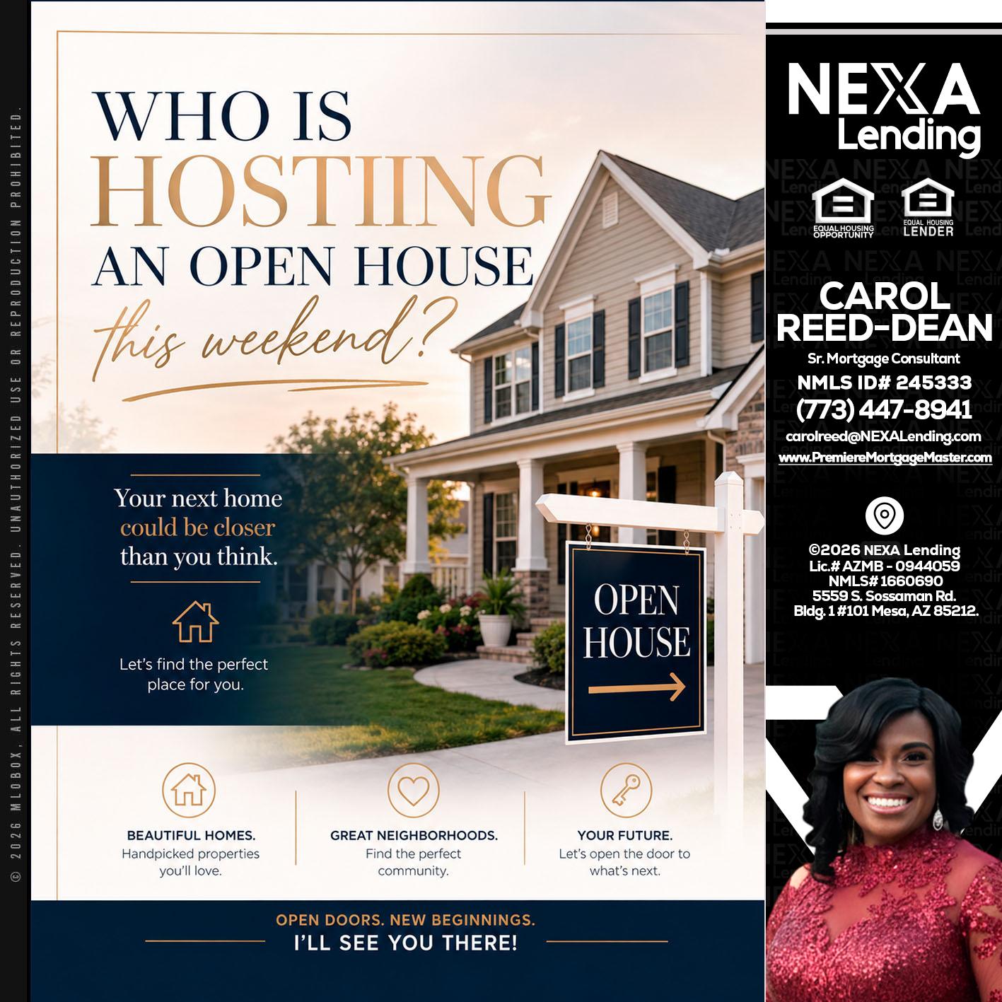 WHOS HOSTING - Carol Dean -Sr. Mortgage Consultant