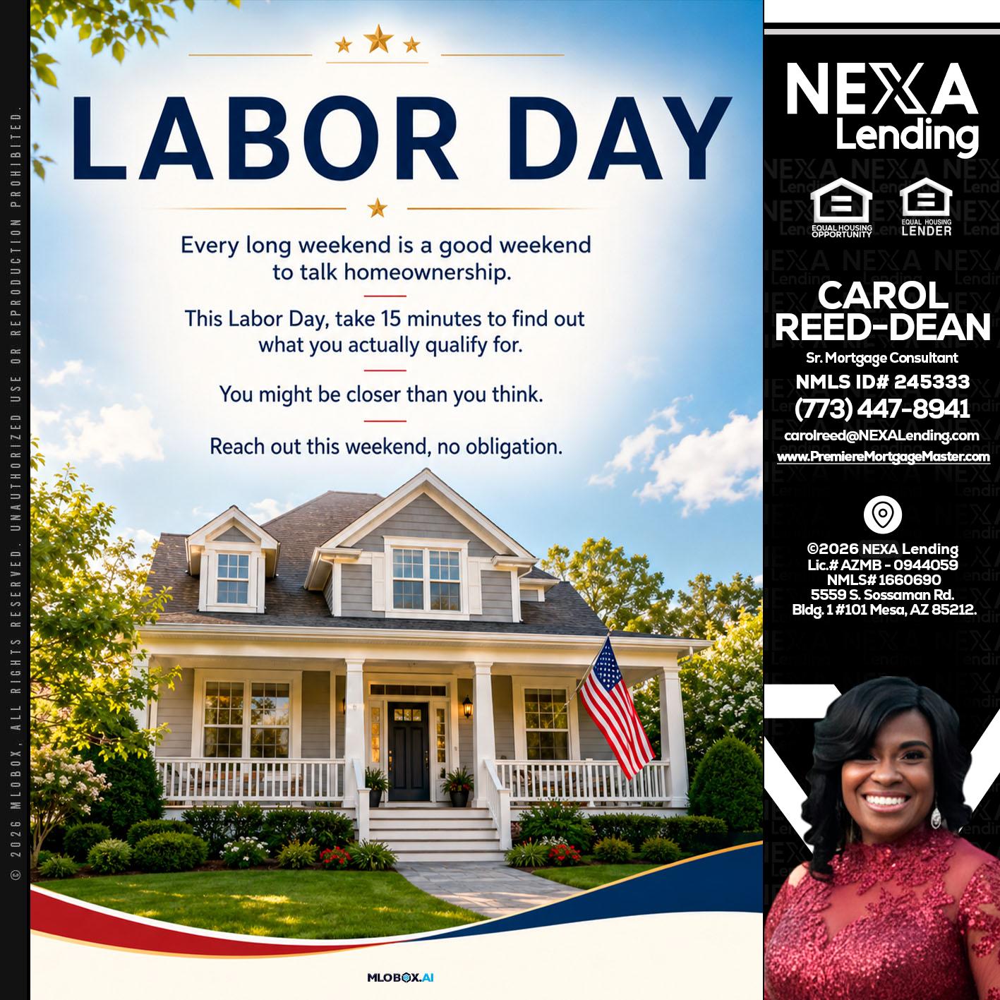 LABOR DAY - Carol Dean -Sr. Mortgage Consultant