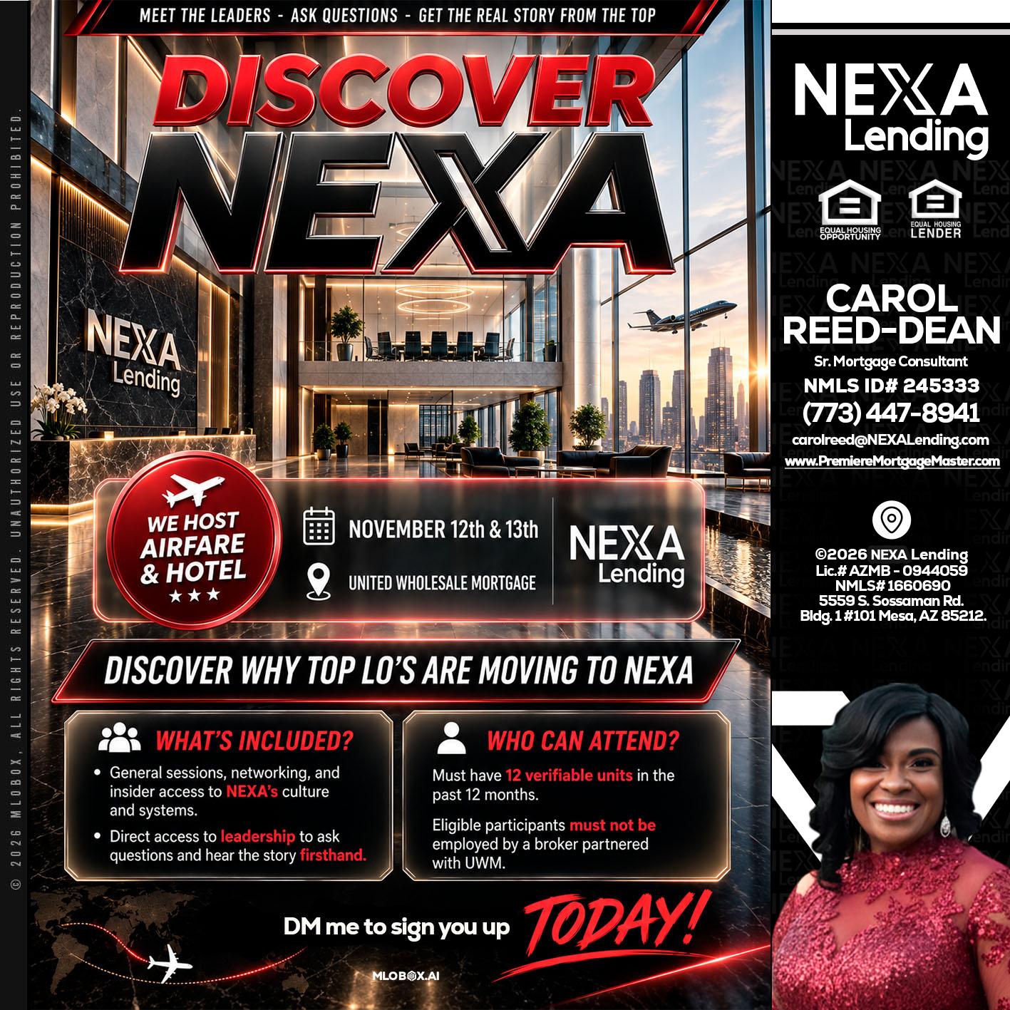 DISCOVER NEXA - Carol Dean -Sr. Mortgage Consultant